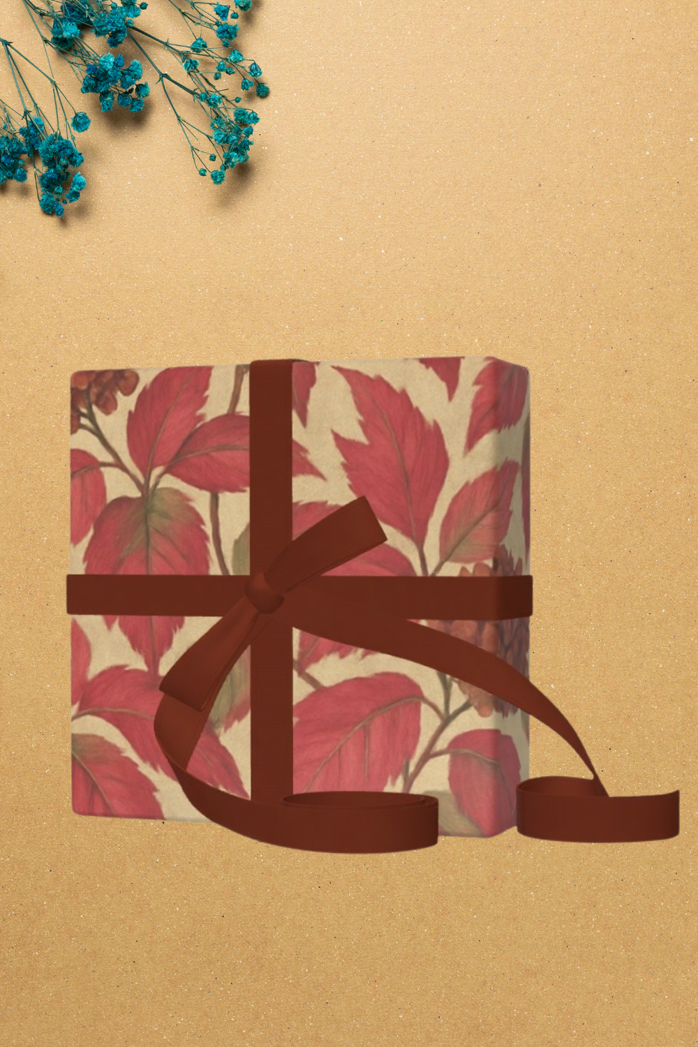 Red Marigold Vintage Wrapping Paper