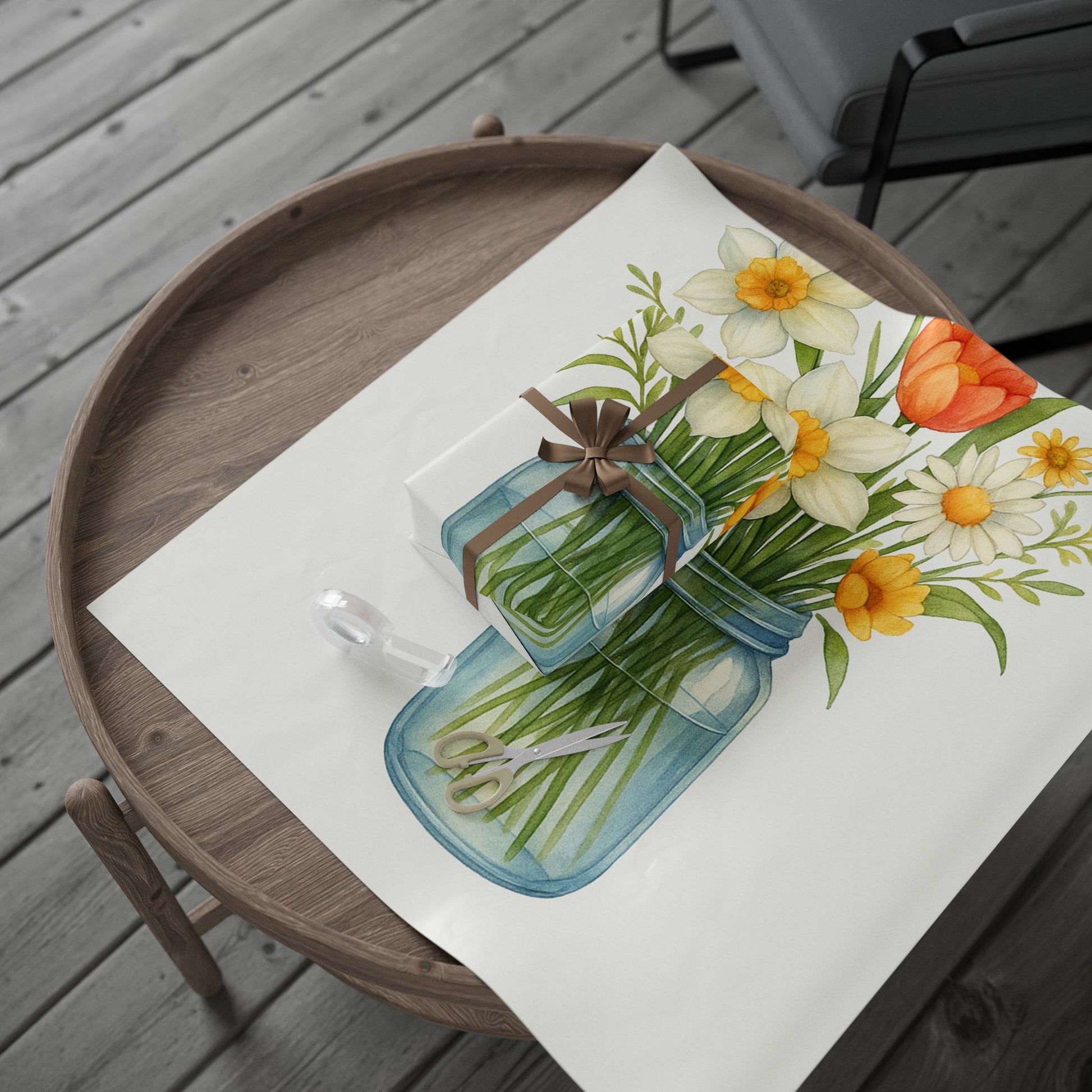 Floral Gift Wrapping Paper - Spring Bouquet Designs for Celebrations