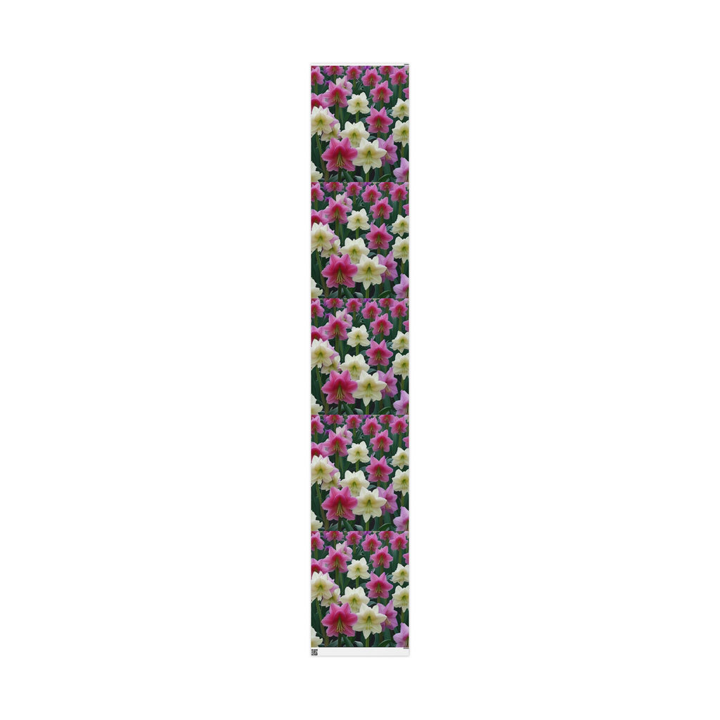 Pink and Cream Amaryllis Wrapping Paper – Elegant Large Floral Gift Wrap
