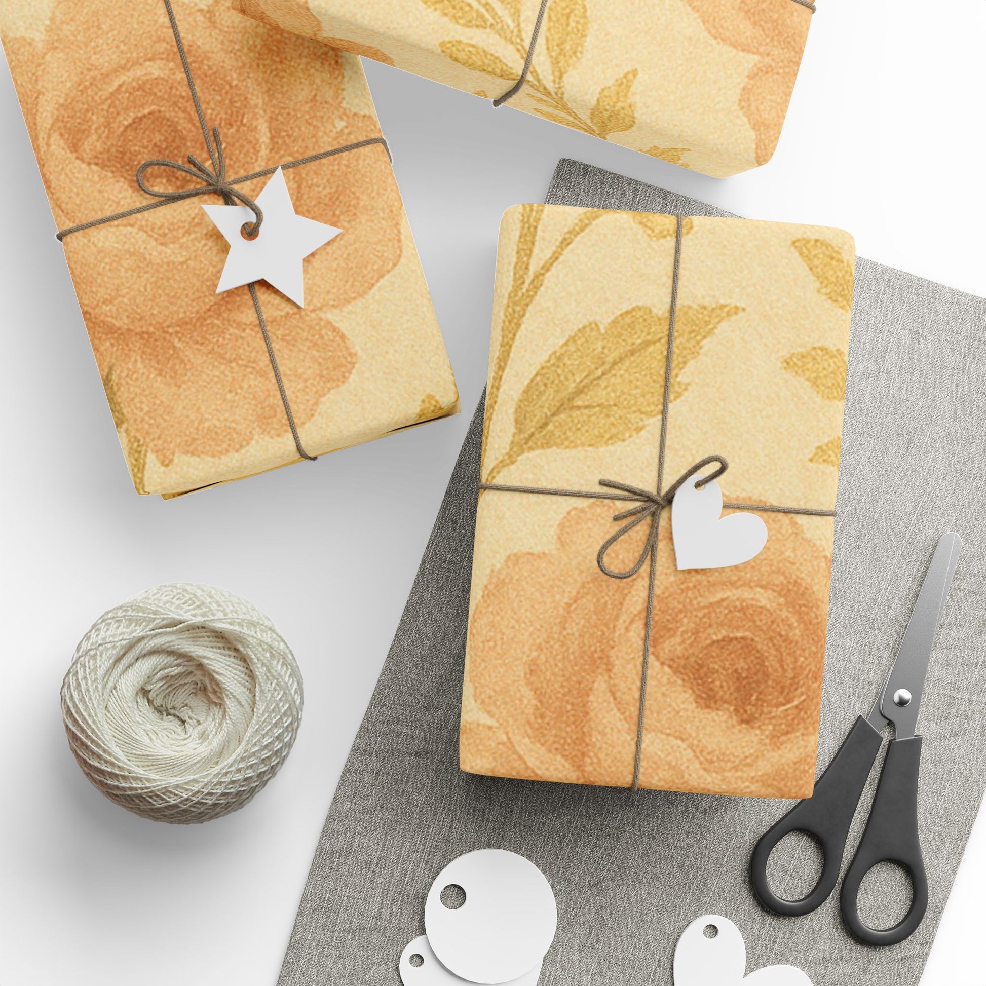 Vintage Yellow Rose Wrapping Paper