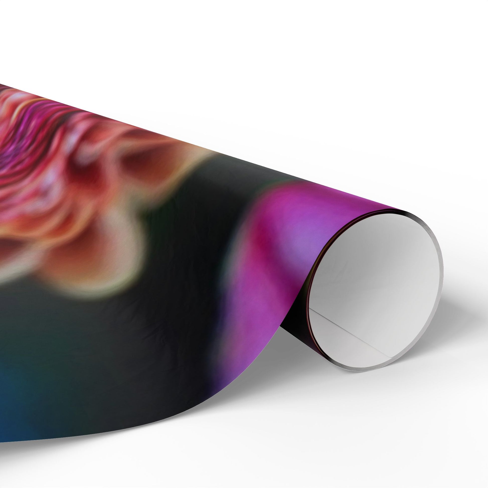 Chrysanthemum Floral Wrapping Paper Pink and Purple Blooms