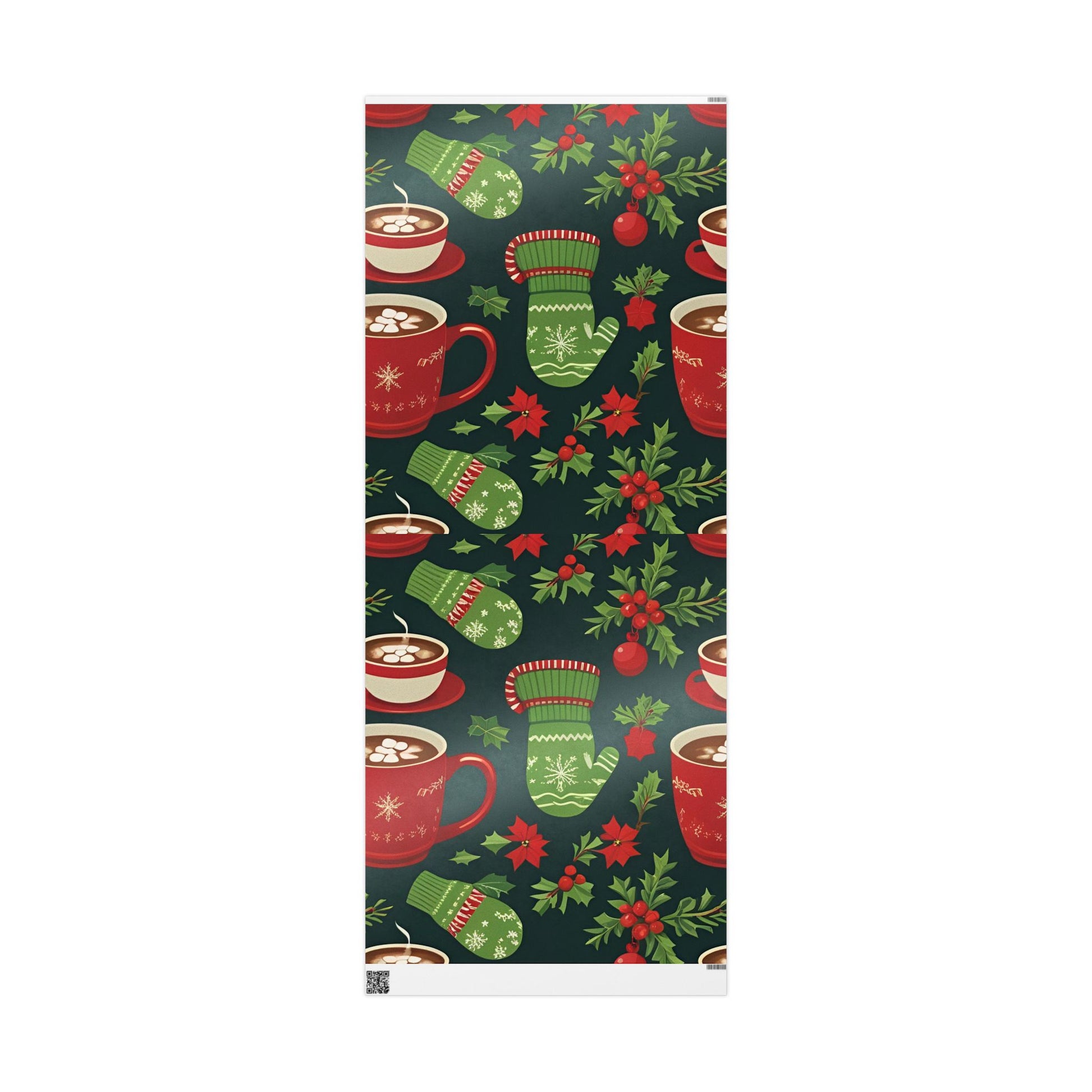 Holiday Mittens & Hot Cocoa Wrapping Paper – Festive Christmas Gift Wrap with Red Mugs