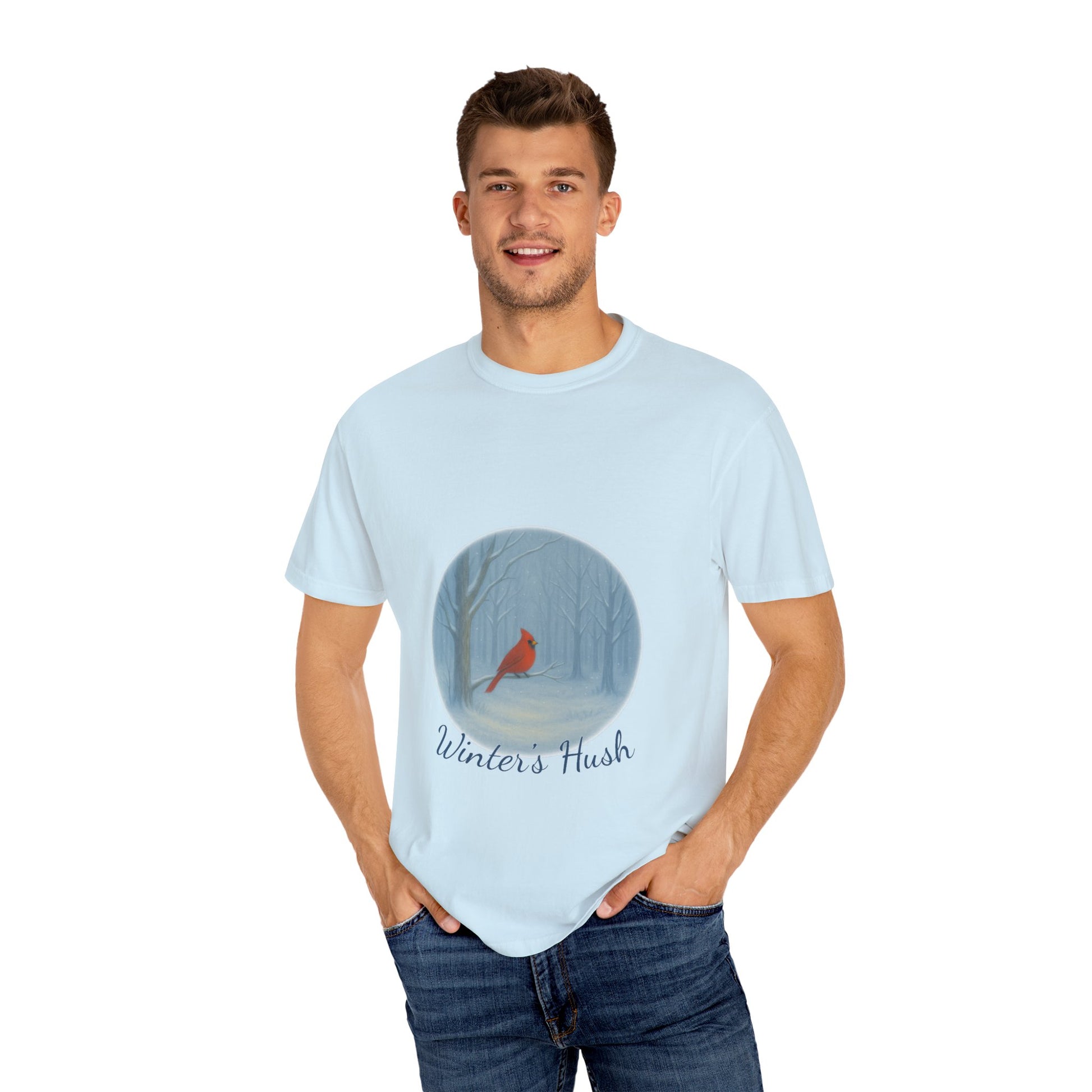 Winter’s Hush Cardinal T-Shirt – Peaceful Winter Scene - The Winter's Hush Collection