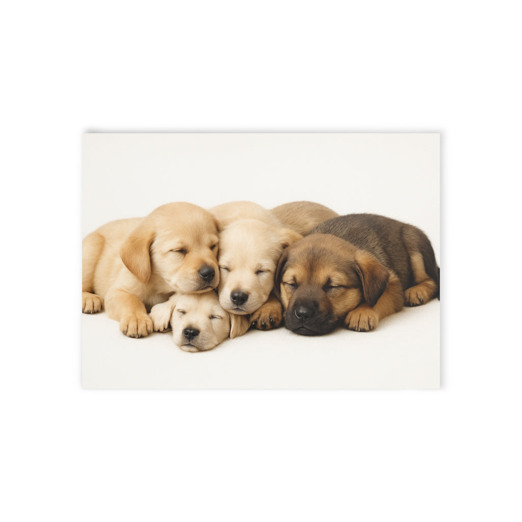 Sleeping Puppies Note Card – Adorable Dog Lovers Stationery with Envelope