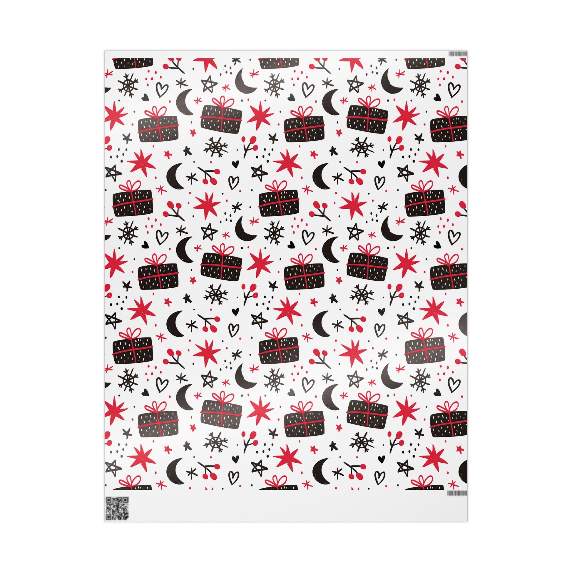 Midnight Noel Wrapping Paper – Modern Black and Red Christmas Gift Wrap - As Designer