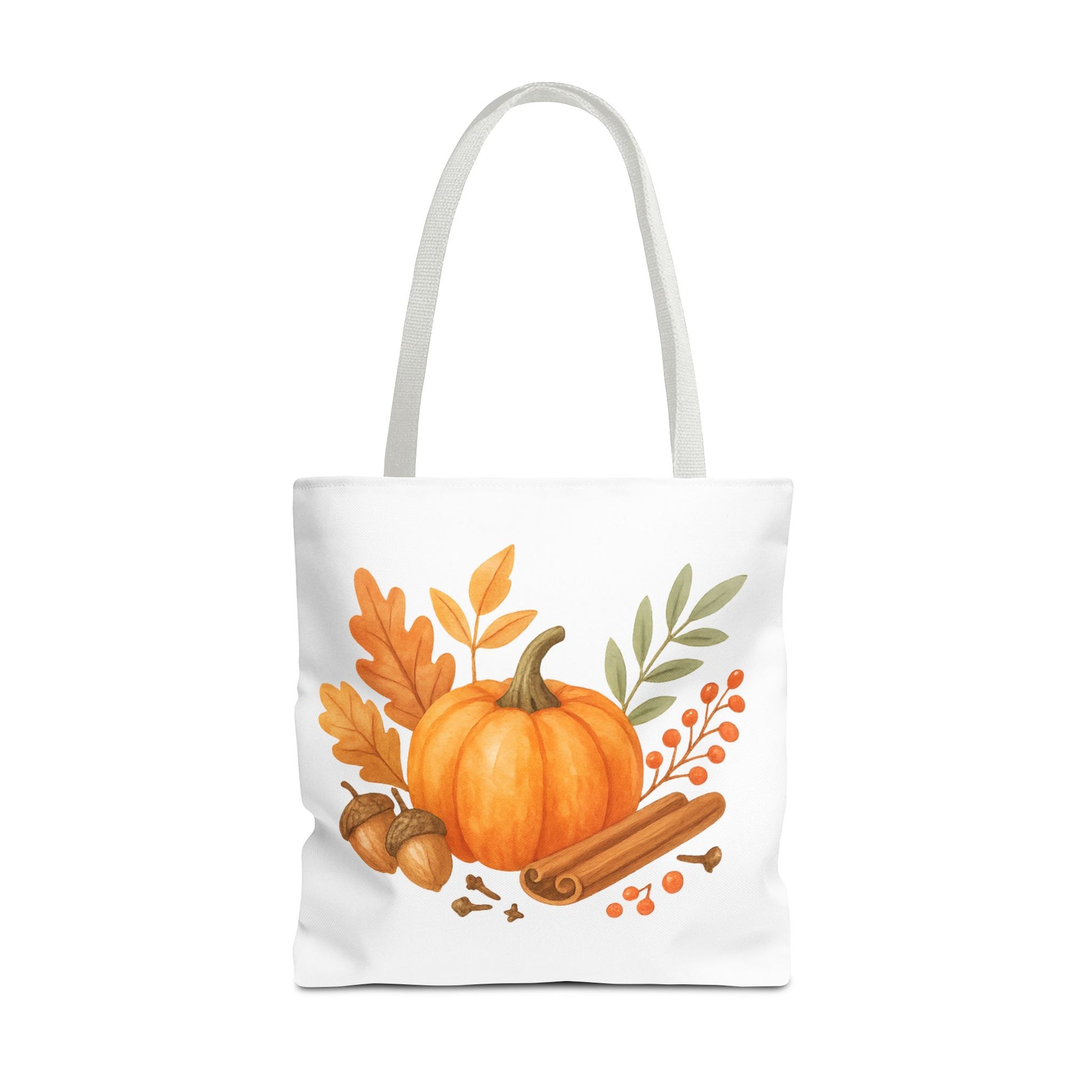 Pumpkin & Autumn Leaves Tote Bag – Fall Market Farmhouse Style Carryall