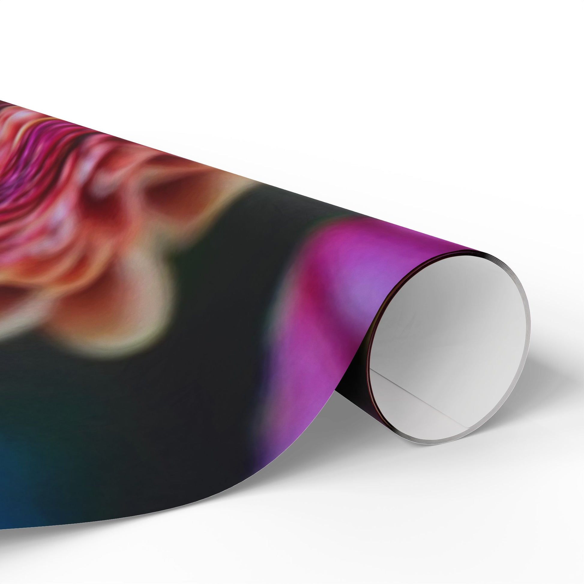 Chrysanthemum Floral Wrapping Paper Pink and Purple Blooms