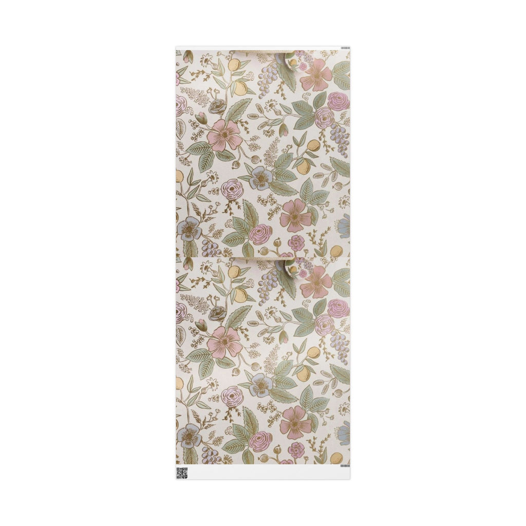 Vintage Floral Wrapping Paper – Soft Pastel Garden Blooms on Cream Background