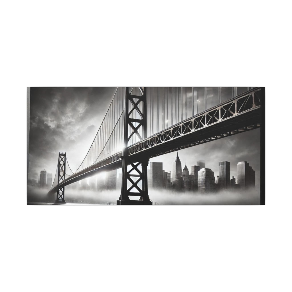 Horizontal Golden Gate Bridge Black & White Wall Art – Dramatic San Francisco Photography Print in Black Frame (2 of 3)