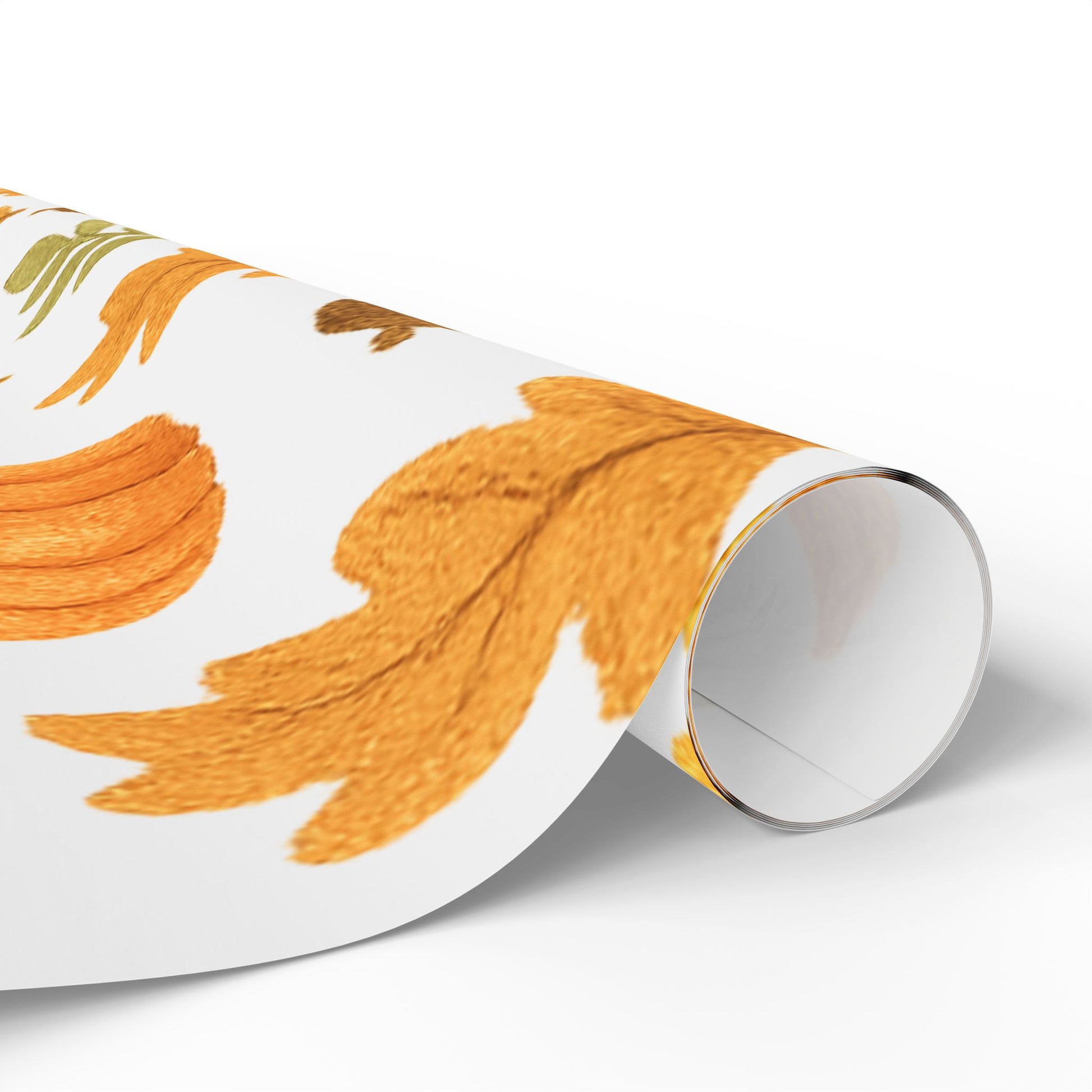 Autumn Harvest Wrapping Paper – Pumpkins, Sunflowers & Oak Leaves Design for Thanksgiving Gifts