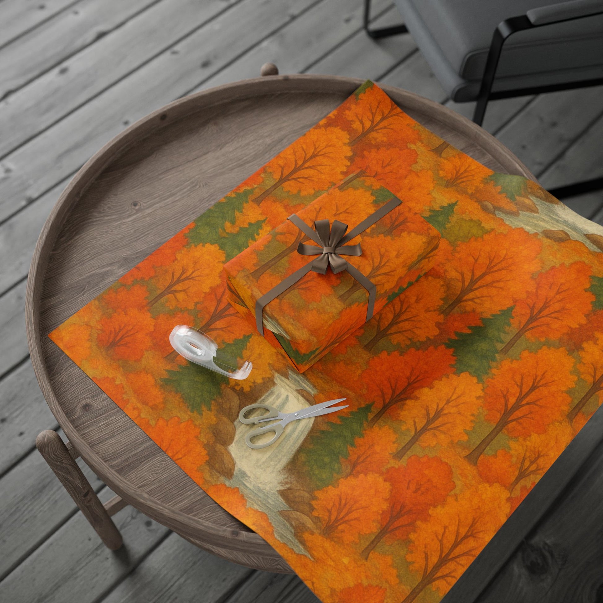 Autumn Floral Wrapping Paper, Seasonal Gift Wrap for Thanksgiving, Eco-Friendly Gift Wrap, Fall Decor, Unique Gift Packaging