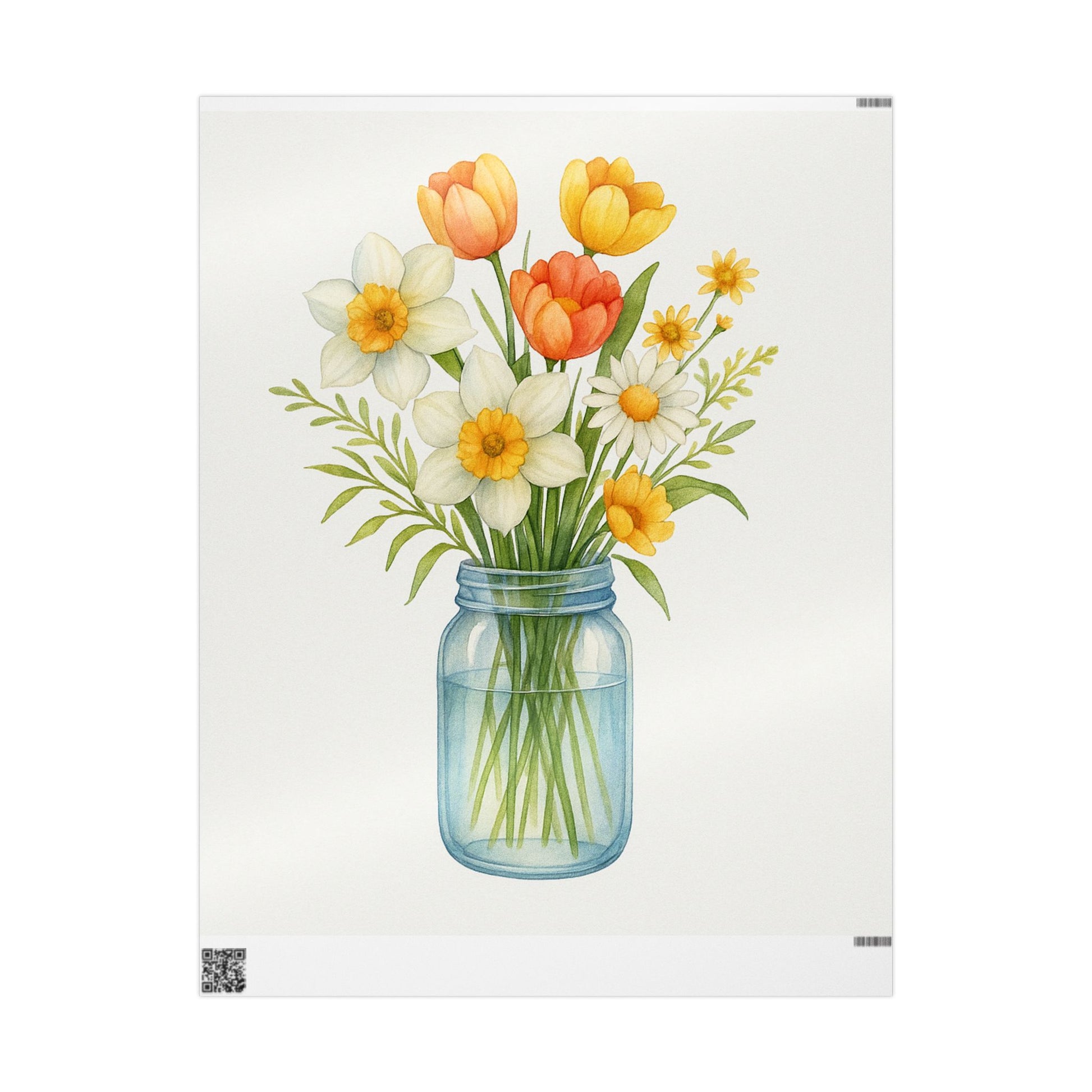 Floral Gift Wrapping Paper - Spring Bouquet Designs for Celebrations