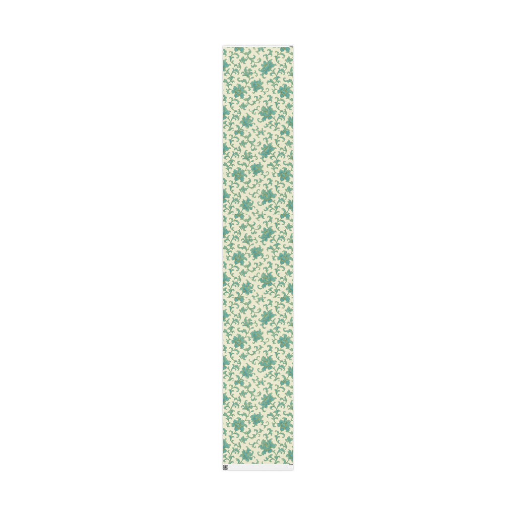 Elegant Teal Vintage Floral Wrapping Paper – Classic Cream Background Gift Wrap