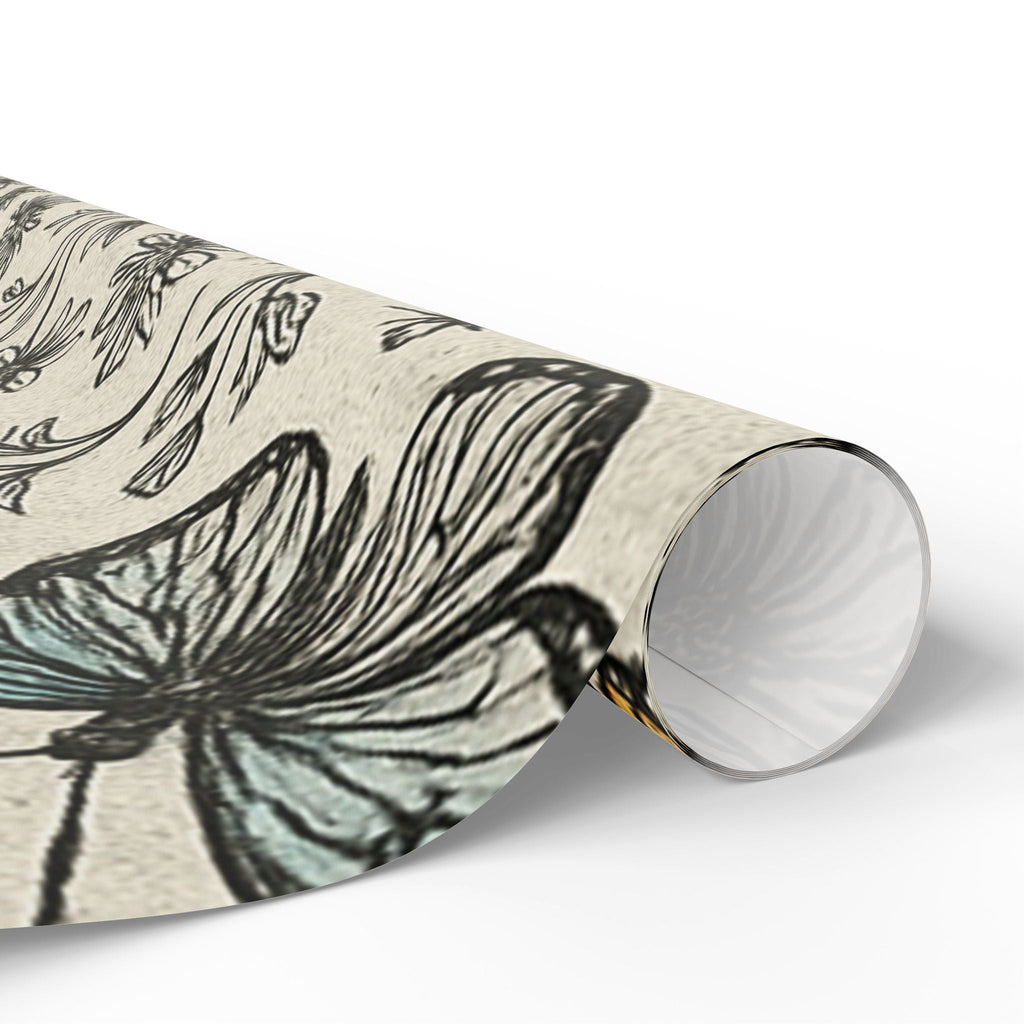 Vivid Wings & Monochrome Blooms Wrapping Paper Wrapping Paper