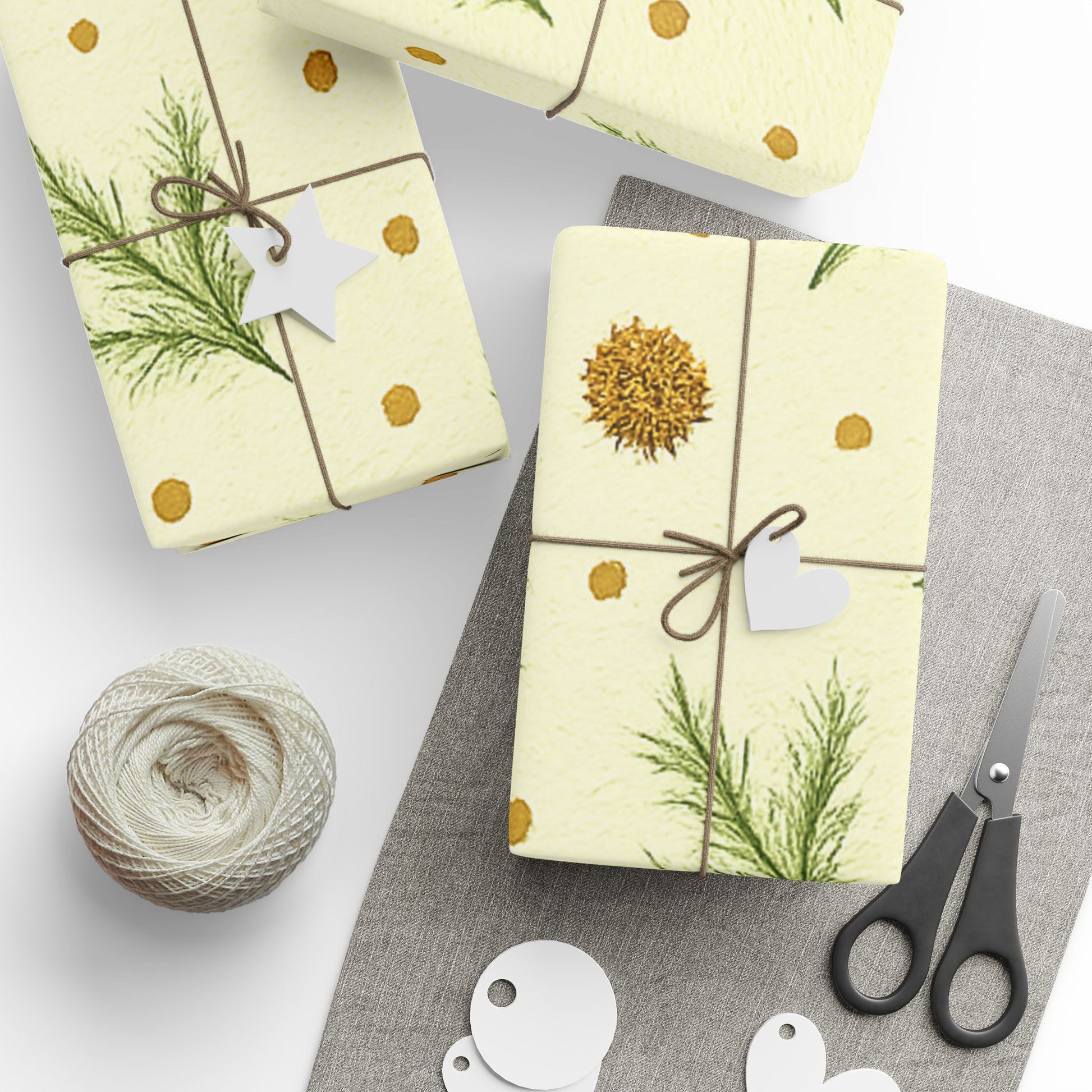 Rustic Fall Sprigs and Pinecones Wrapping Paper - Autumn Leaves Gift Wrap