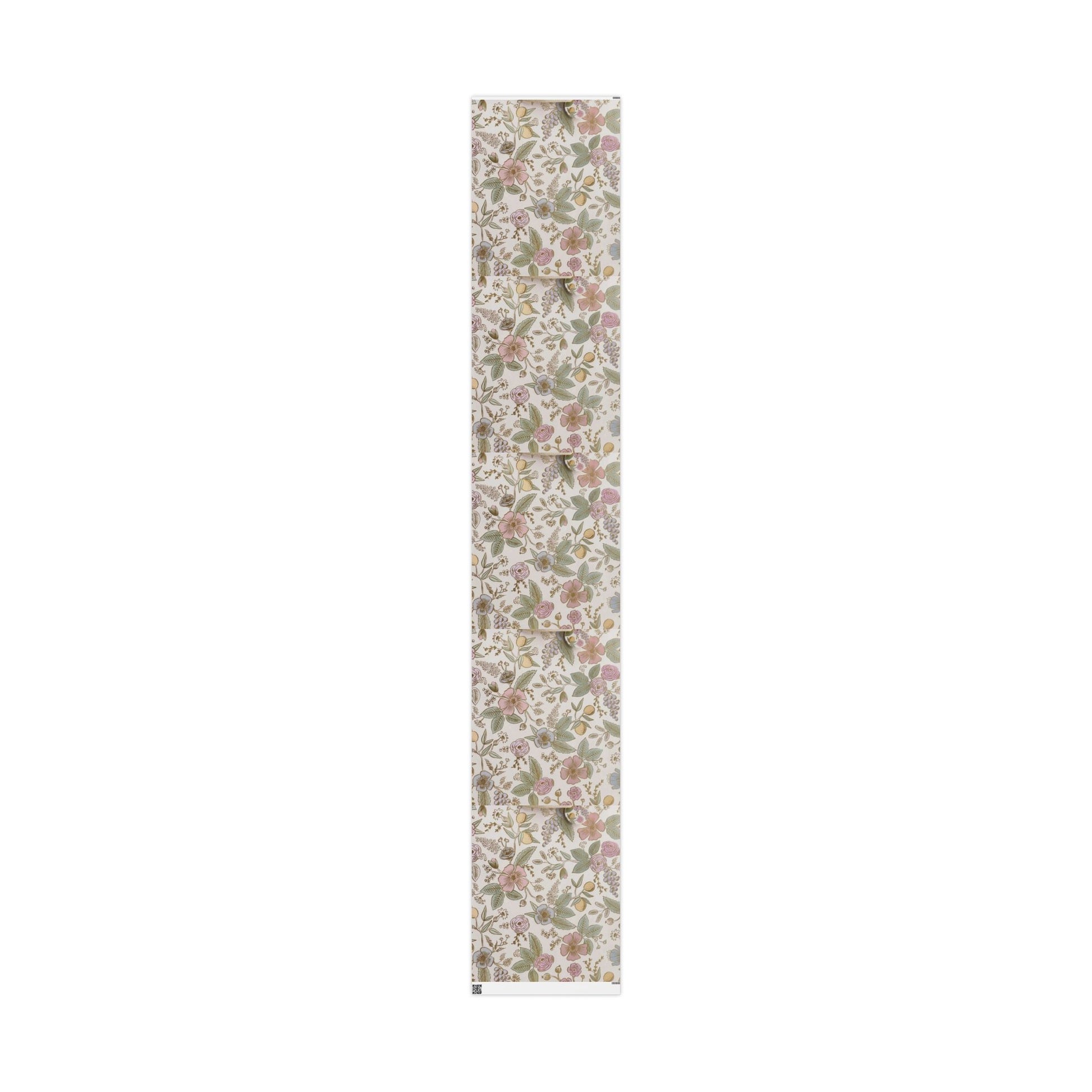 Vintage Floral Wrapping Paper – Soft Pastel Garden Blooms on Cream Background