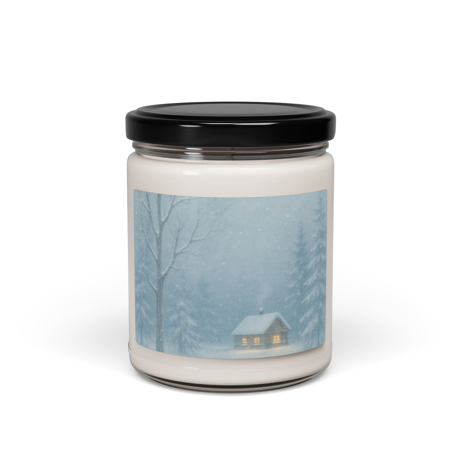 Winter Cabin Snow Scene Candle – Cozy Winter’s Hush Collection Home Décor