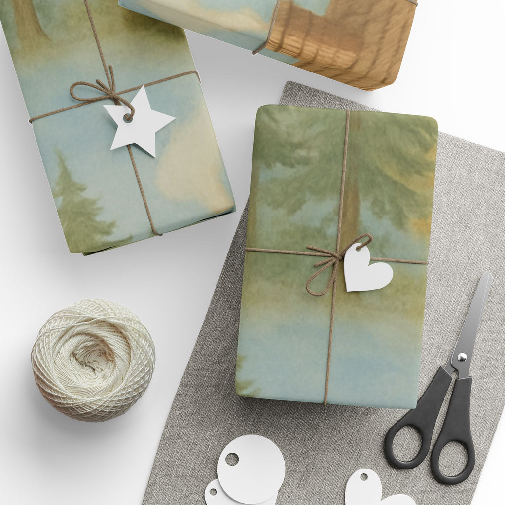 Rustic Cabin Wrapping Paper - Cozy Forest Theme for Holidays and Special Occasions