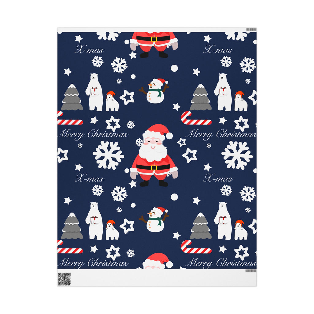 Christmas Wrapping Paper - Festive Santa and Snowman Design