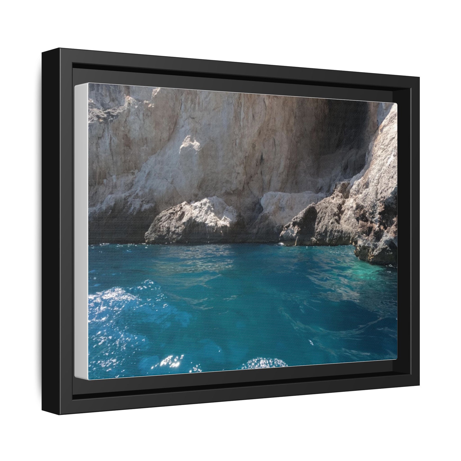 Ocean Serenity Framed Canvas Art Print, Coastal Decor, Beach Wall Art, Home Gallery, Nautical Gift, Aqua Blues