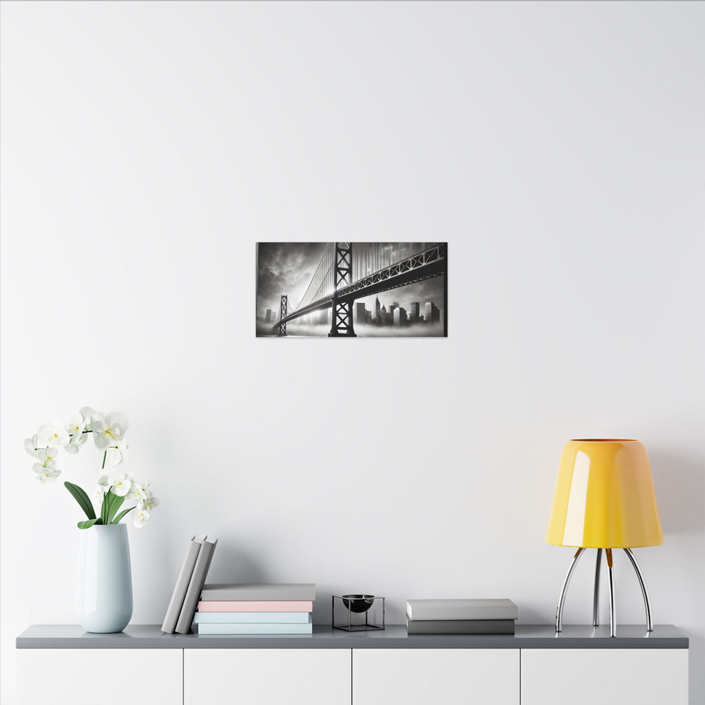 Horizontal Golden Gate Bridge Black & White Wall Art – Dramatic San Francisco Photography Print in Black Frame (2 of 3)
