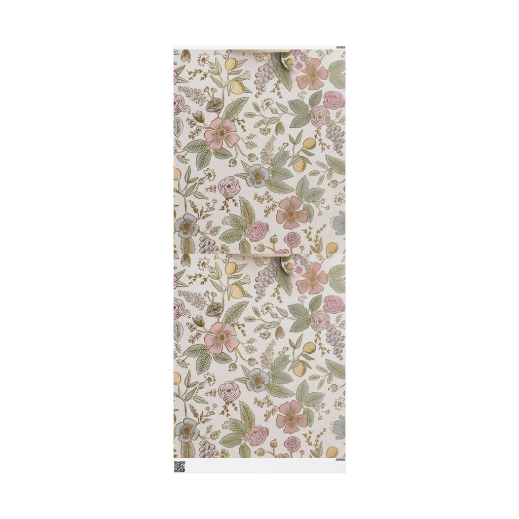 Vintage Floral Wrapping Paper – Soft Pastel Garden Blooms on Cream Background