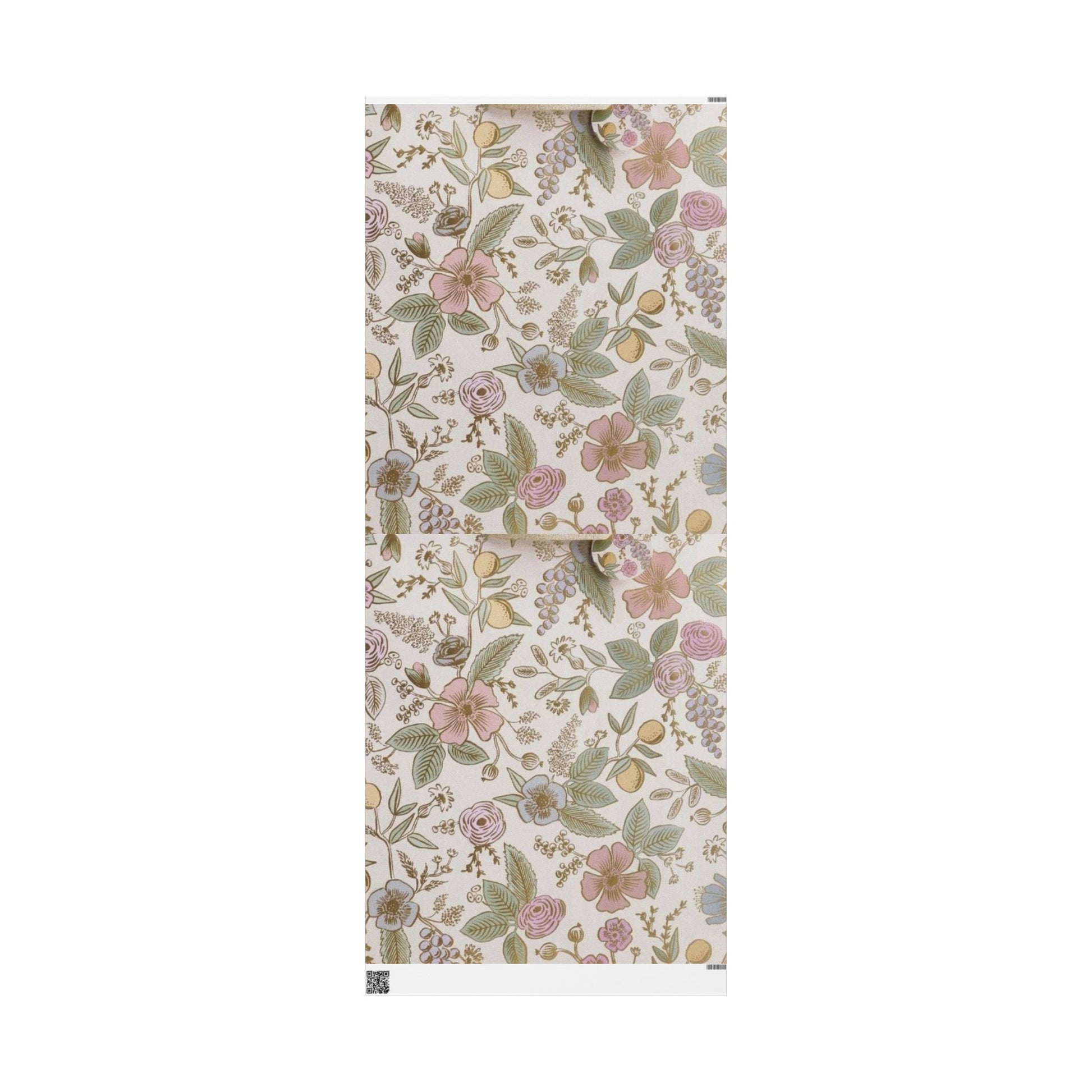 Vintage Floral Wrapping Paper – Soft Pastel Garden Blooms on Cream Background