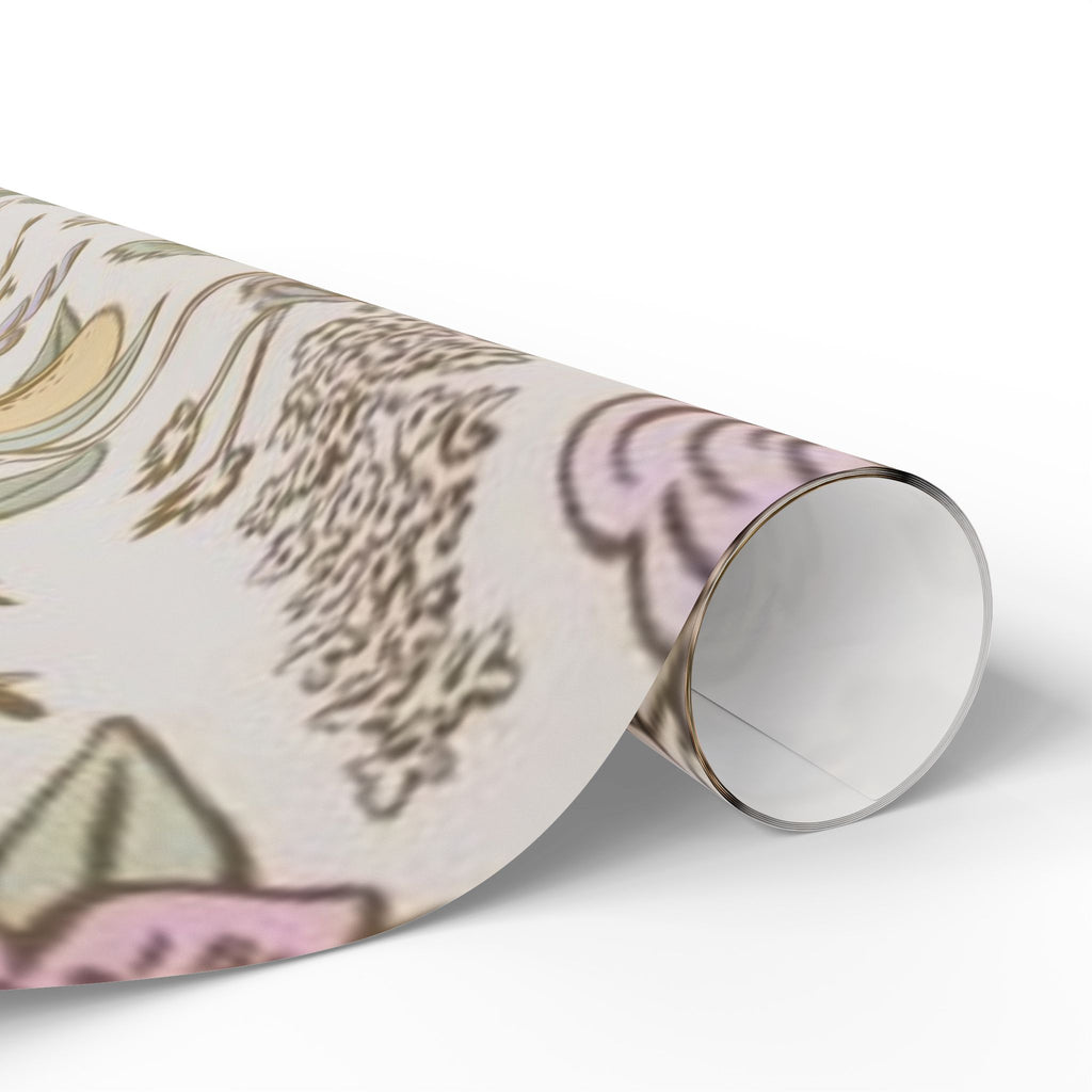 Vintage Floral Wrapping Paper – Soft Pastel Garden Blooms on Cream Background