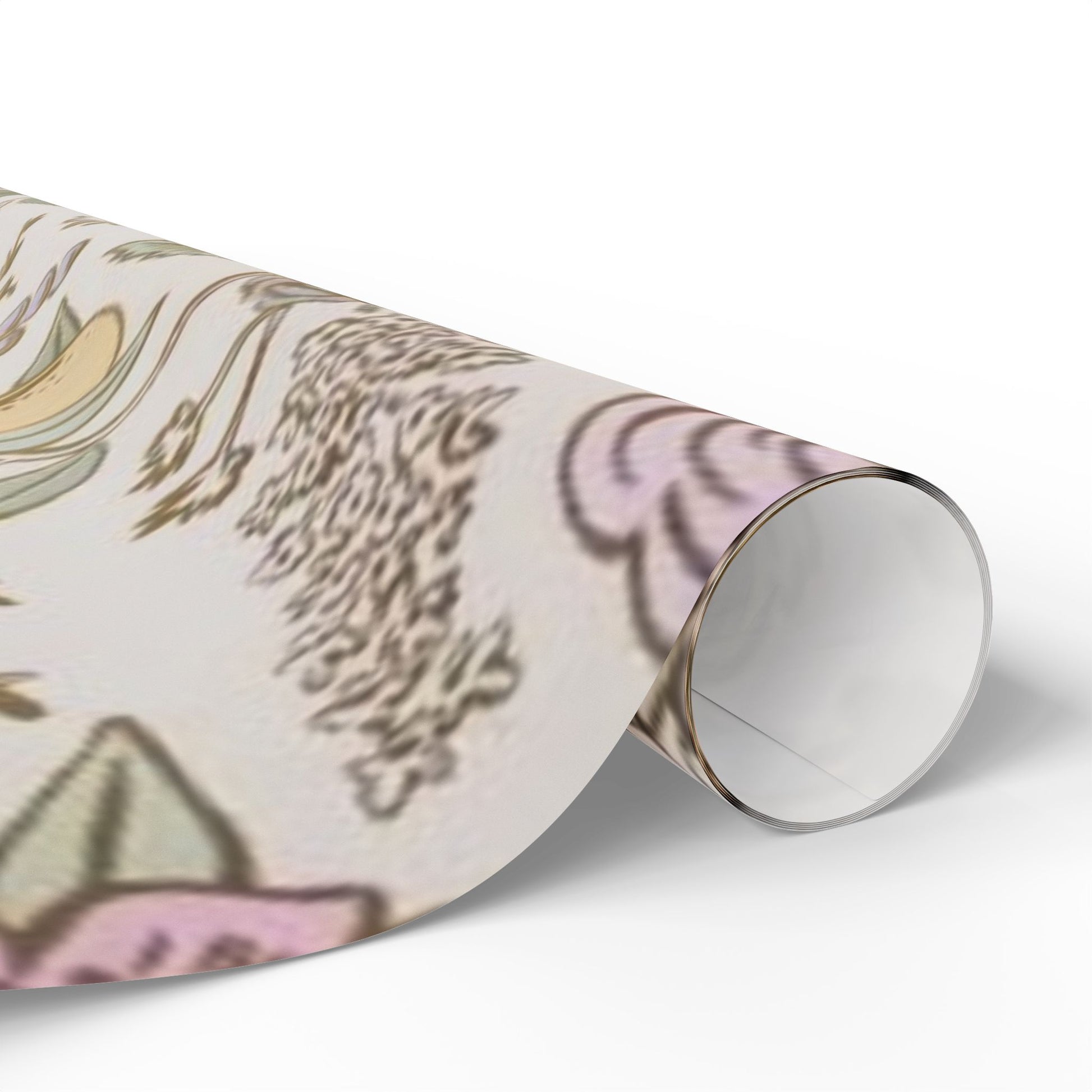 Vintage Floral Wrapping Paper – Soft Pastel Garden Blooms on Cream Background