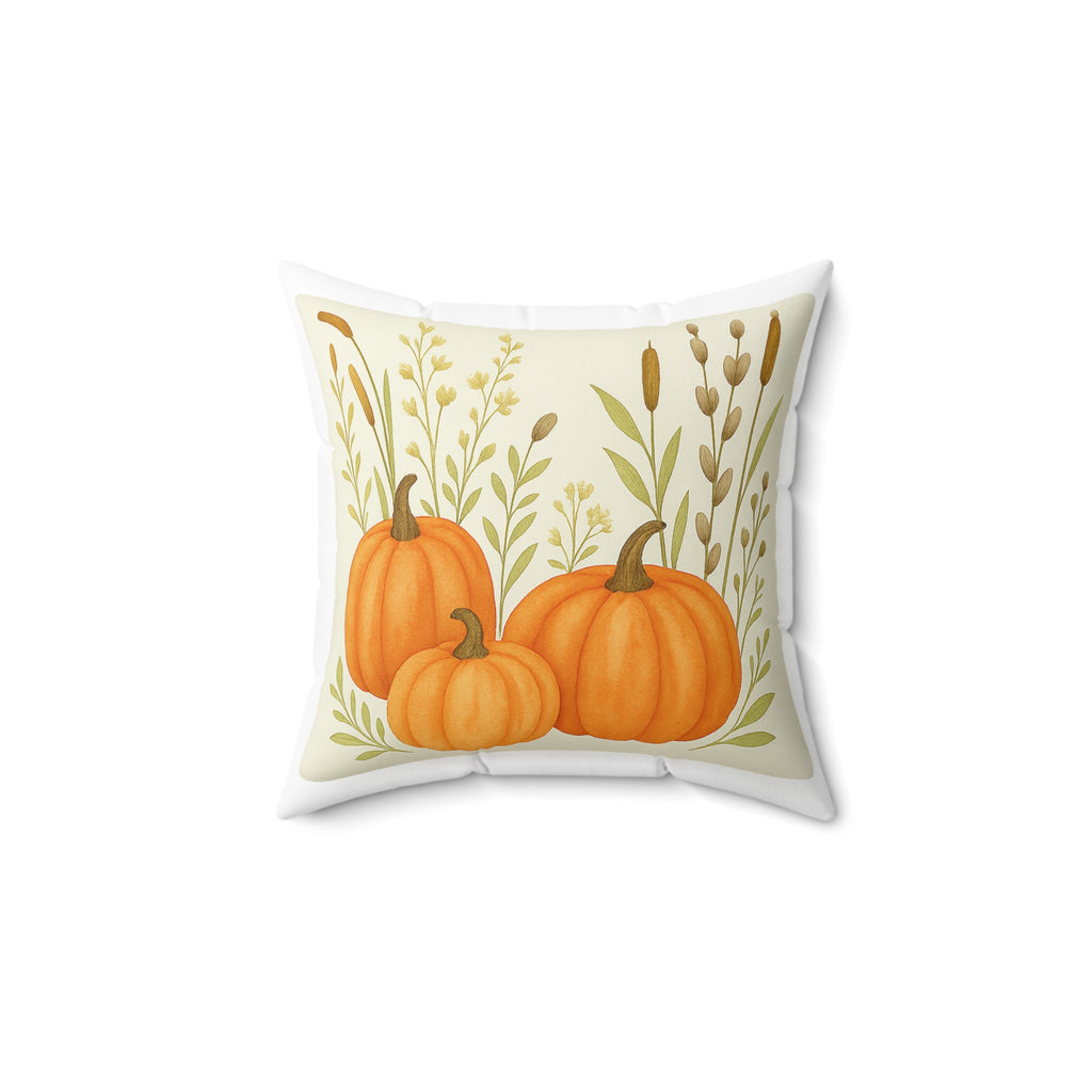 Autumn Orange Pumpkin Pillow – Fall Decor Cushion for Cozy Harvest & Thanksgiving Home Accents