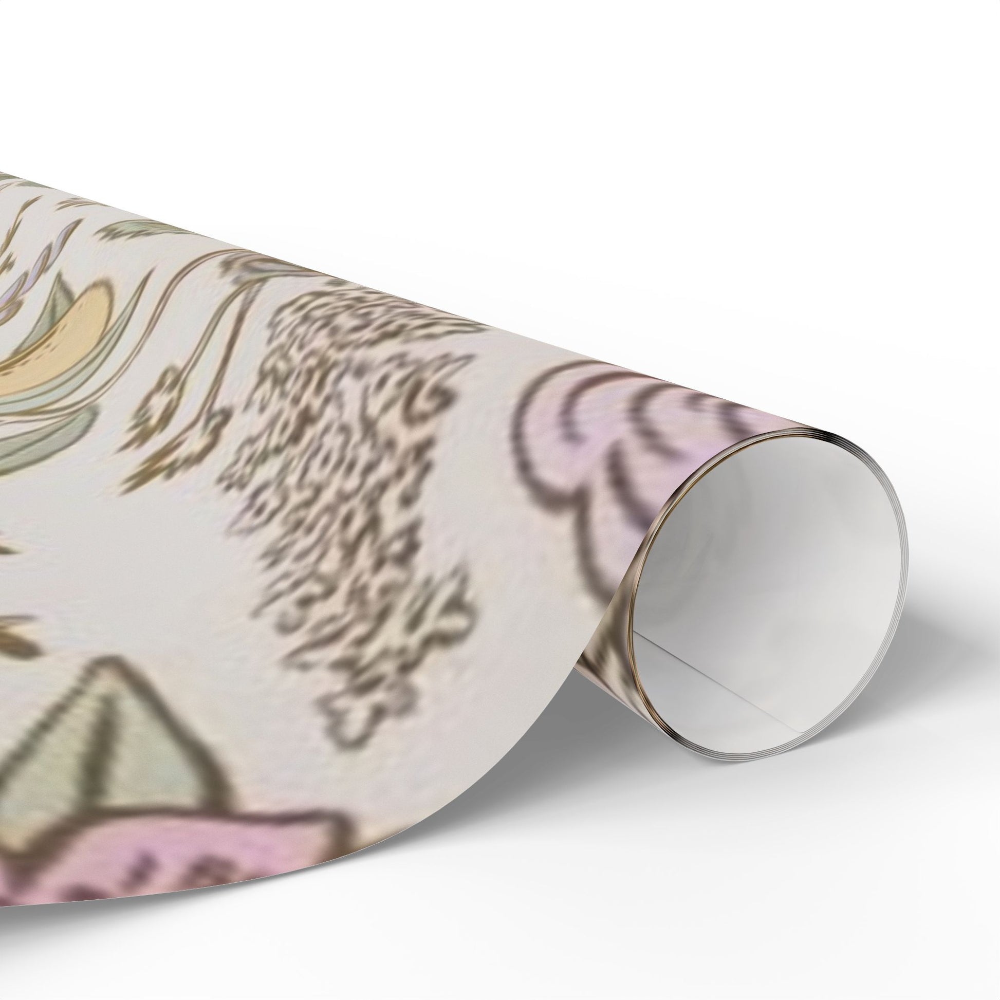 Vintage Floral Wrapping Paper – Soft Pastel Garden Blooms on Cream Background