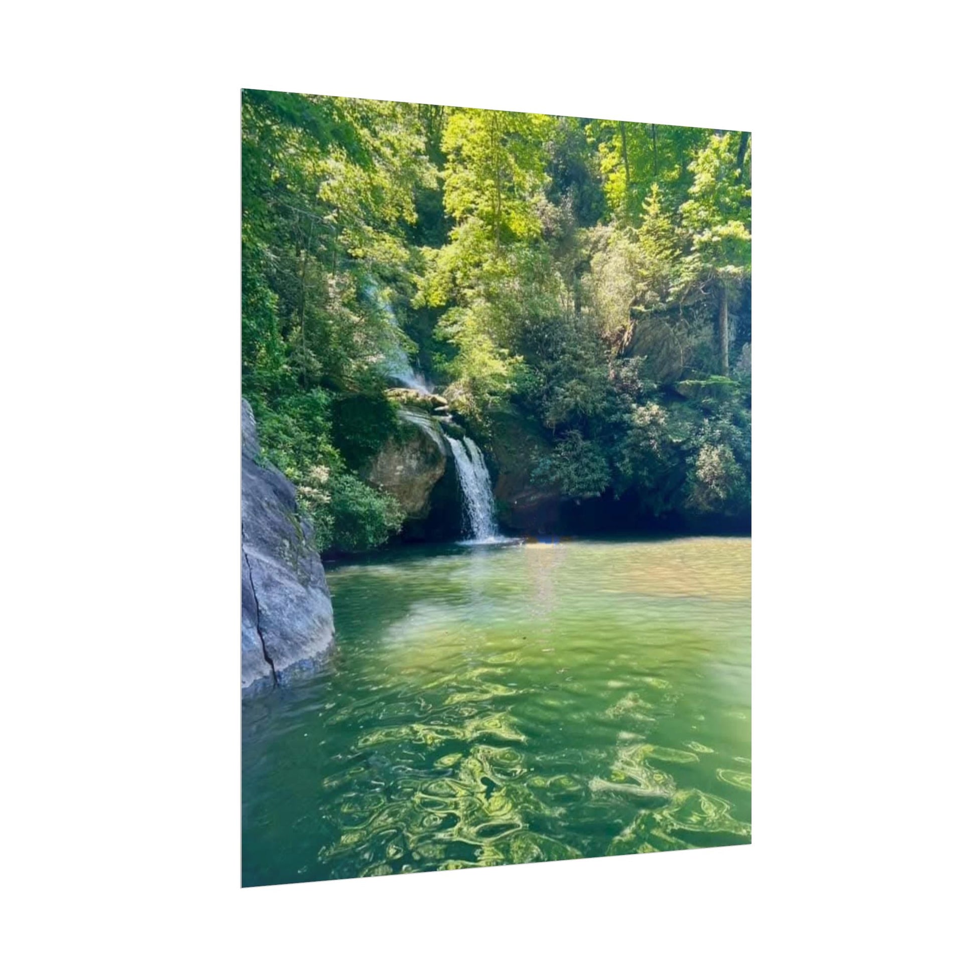 Serene Nature Rolled Poster - Tranquil Waterfall Decor