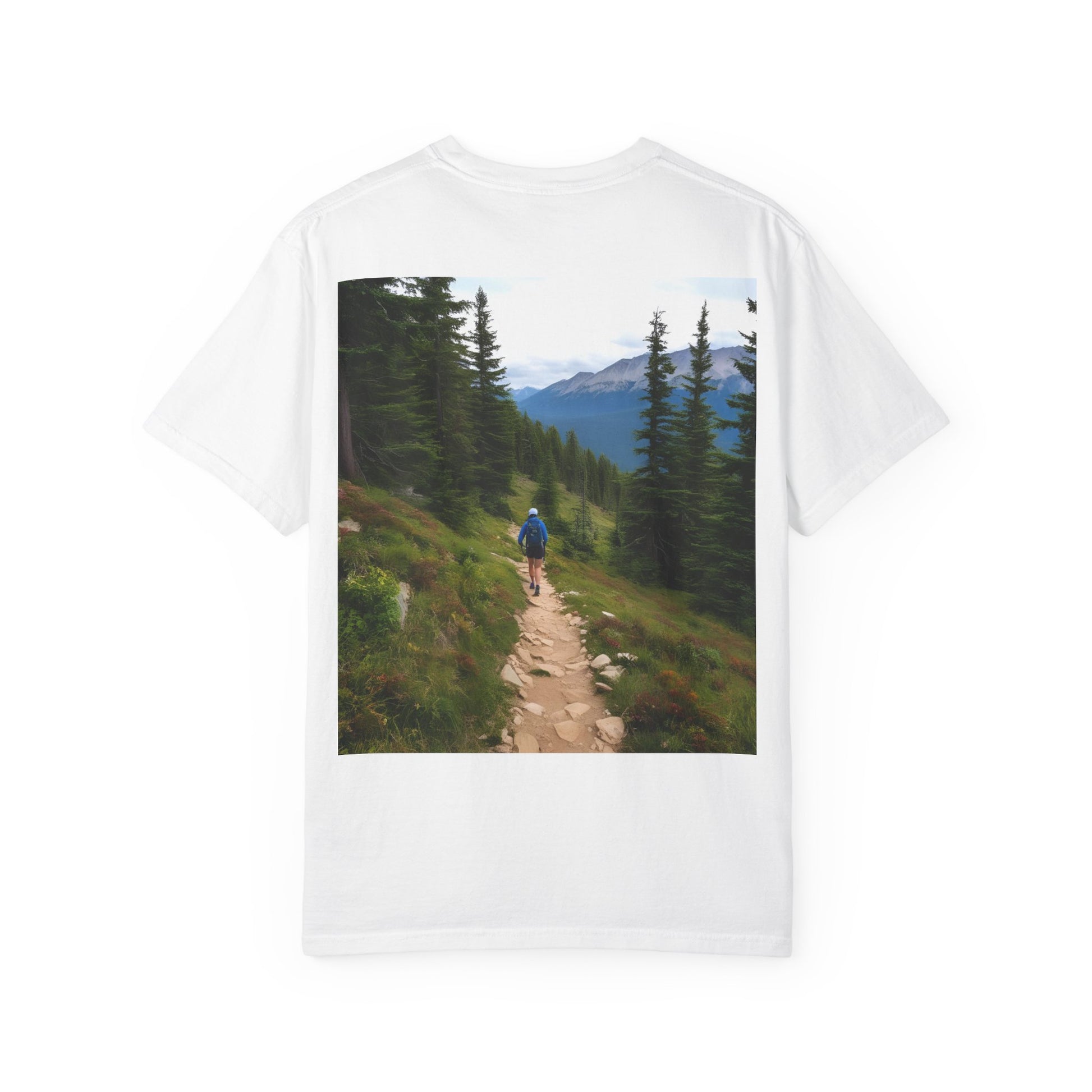 Adventure Awaits - Mountain Side Garment-Dyed T-Shirt with Nature Photography