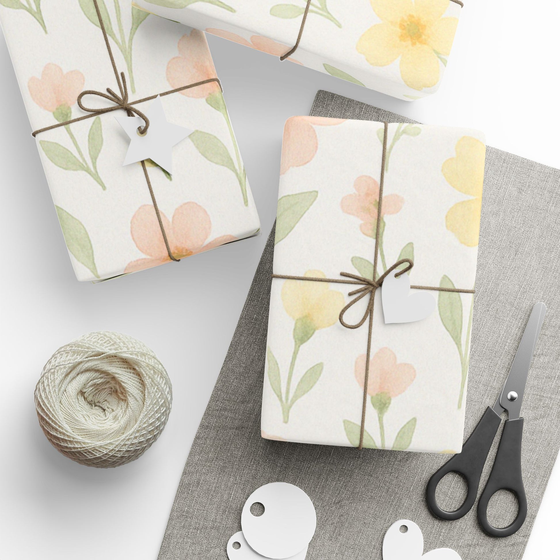 Soft Spring Floral Wrapping Paper for Birthdays, Baby Showers, and Gifts