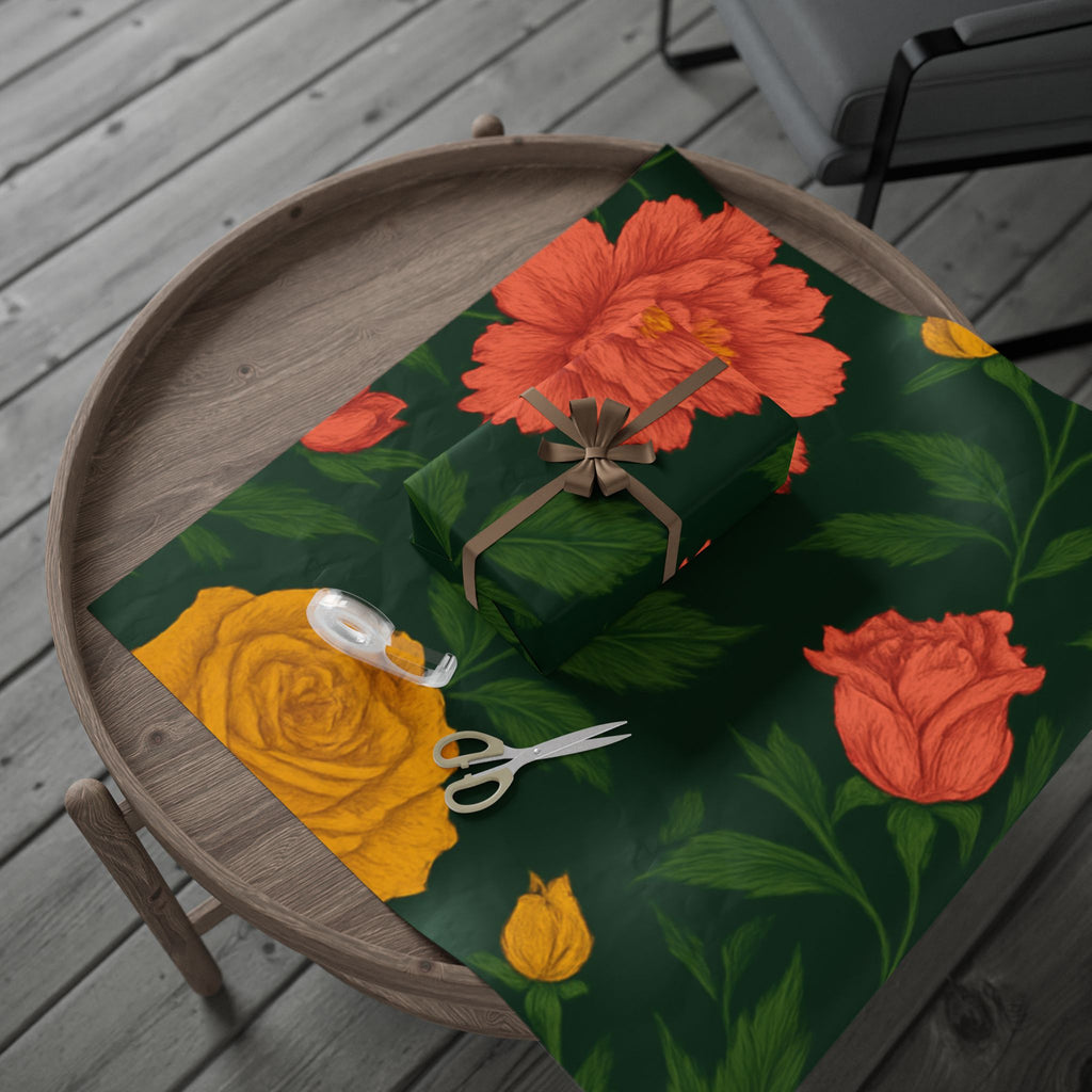 Floral Gift Wrapping Paper - Elegant Rose & Peony Design for All Occasions