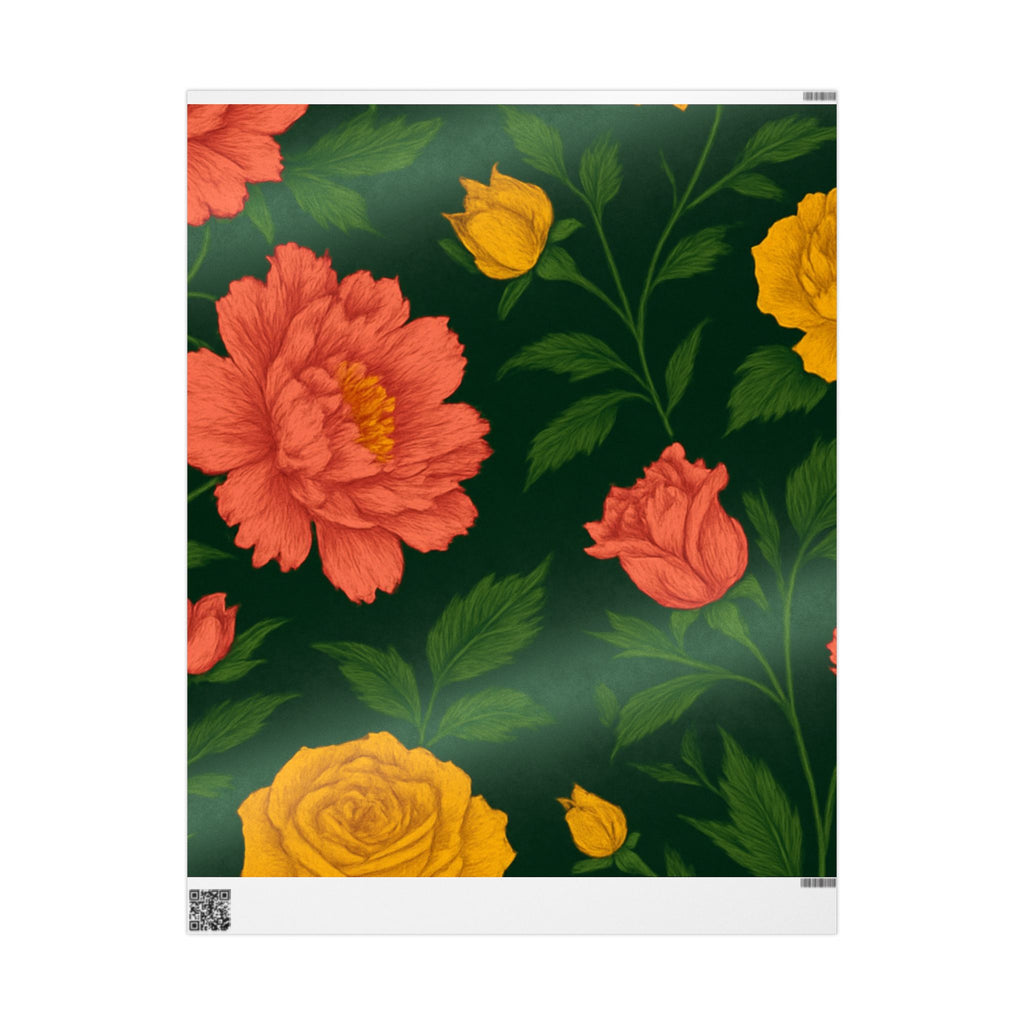 Floral Gift Wrapping Paper - Elegant Rose & Peony Design for All Occasions