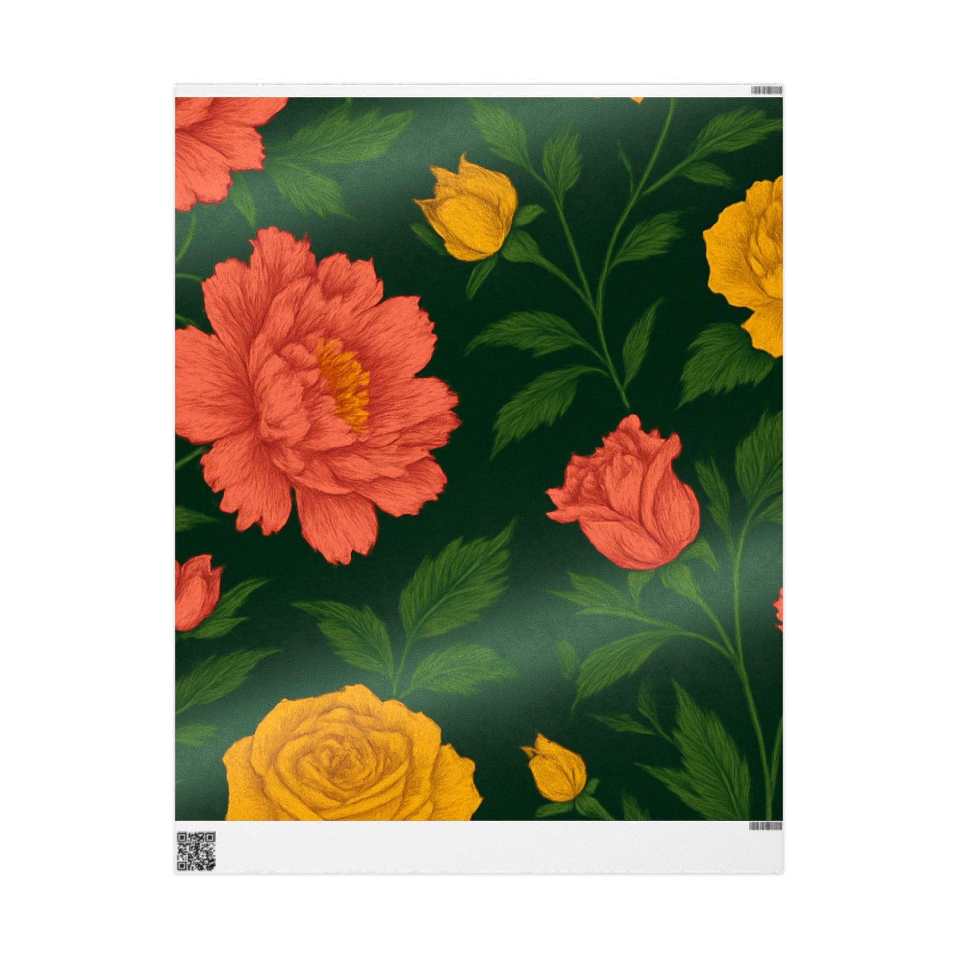 Floral Gift Wrapping Paper - Elegant Rose & Peony Design for All Occasions
