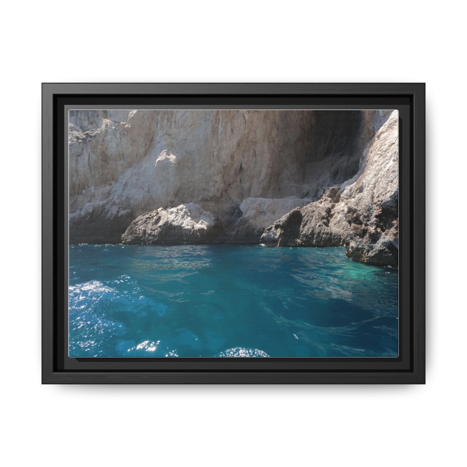 Ocean Serenity Framed Canvas Art Print, Coastal Decor, Beach Wall Art, Home Gallery, Nautical Gift, Aqua Blues