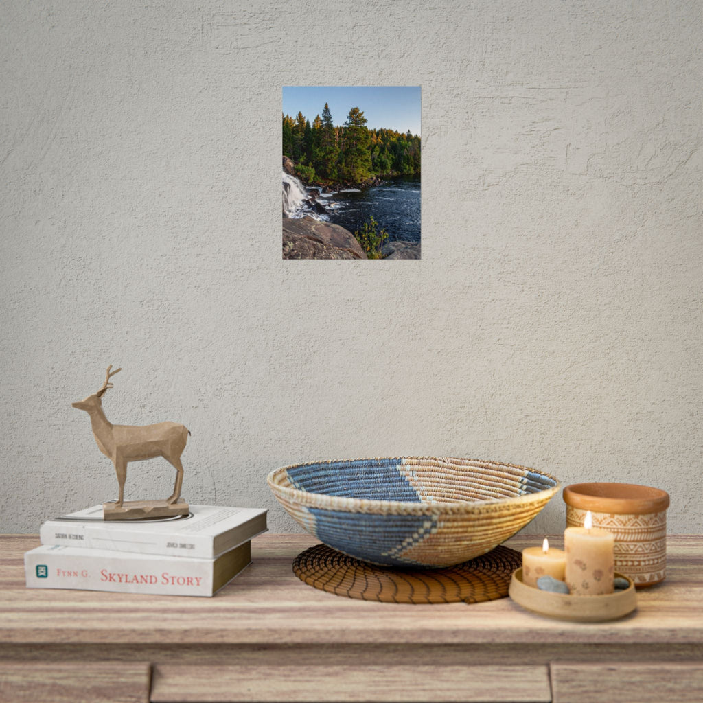 Nature-Inspired Rolled Poster - Serene Waterfall & Forest Scene