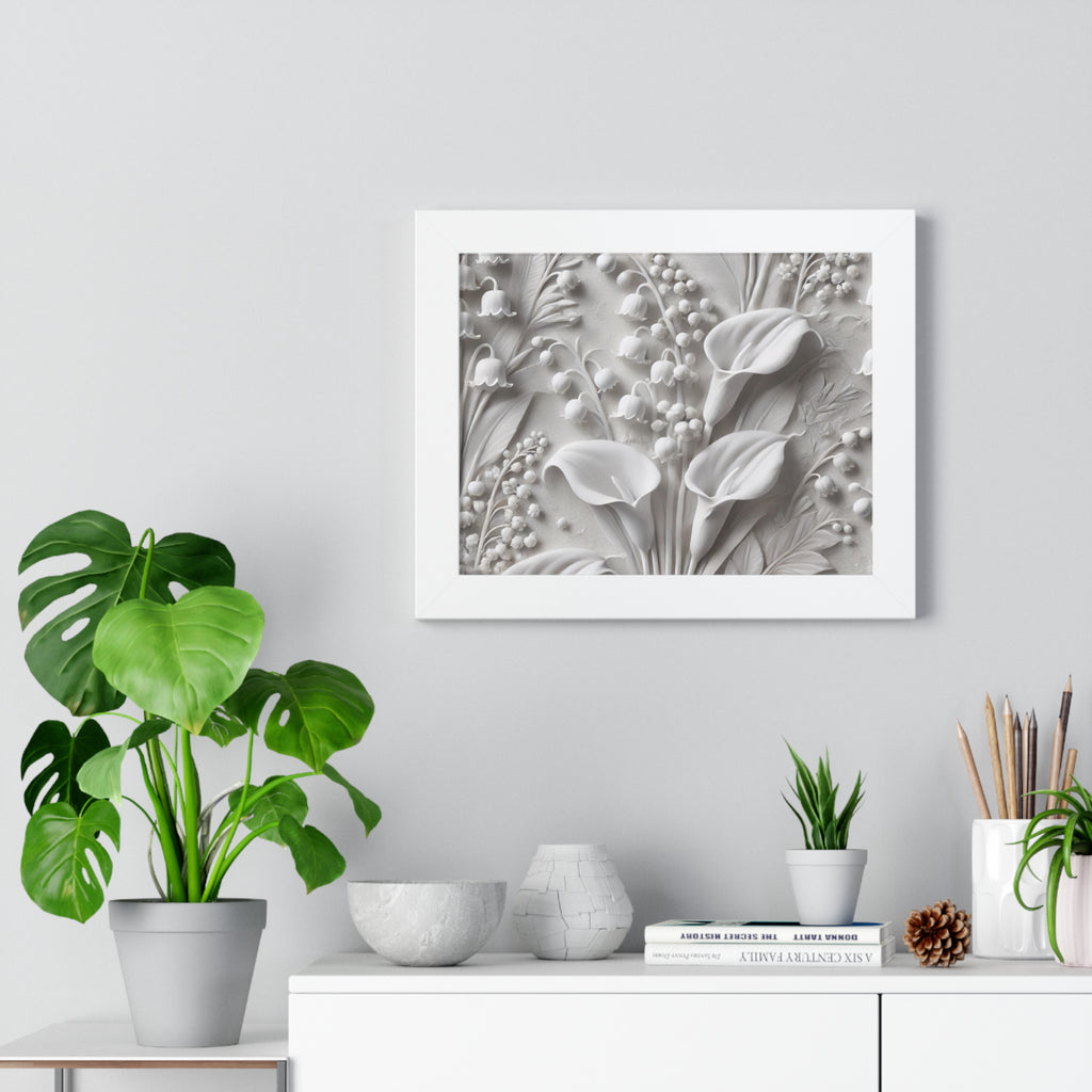 Elegant Floral Framed Poster - Wall Art for Home Decor