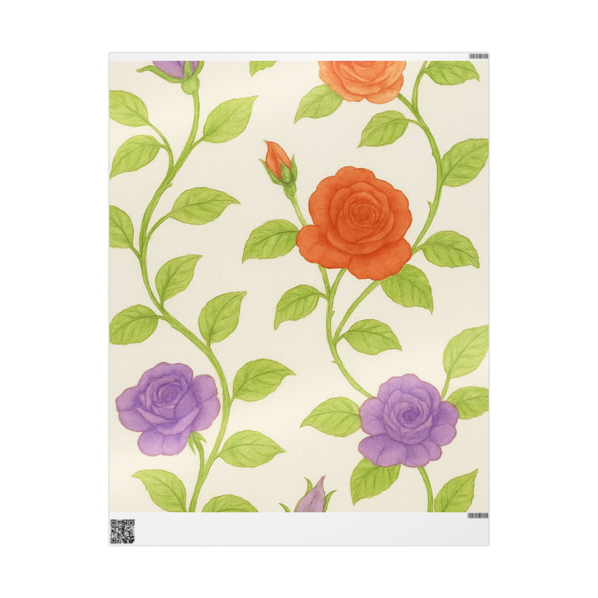 Orange & Purple Rose Wrapping Paper