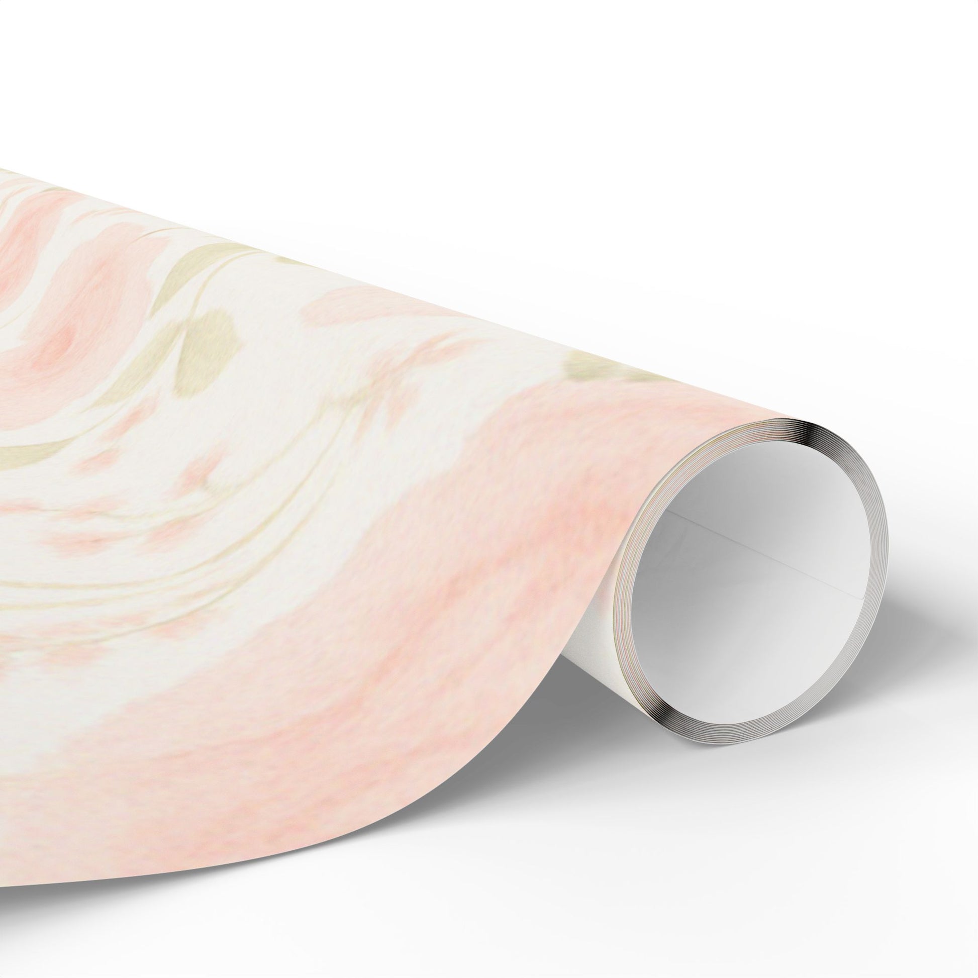 Blush Rose and Lily Floral Wrapping Paper – Elegant Watercolor Gift Wrap for Special Occasions