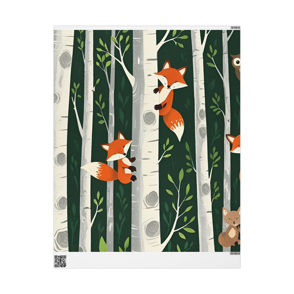 Charlie the Whimsical Fox  and his sister Lila Wrapping Papers - Charlie’s Wintertime Trick