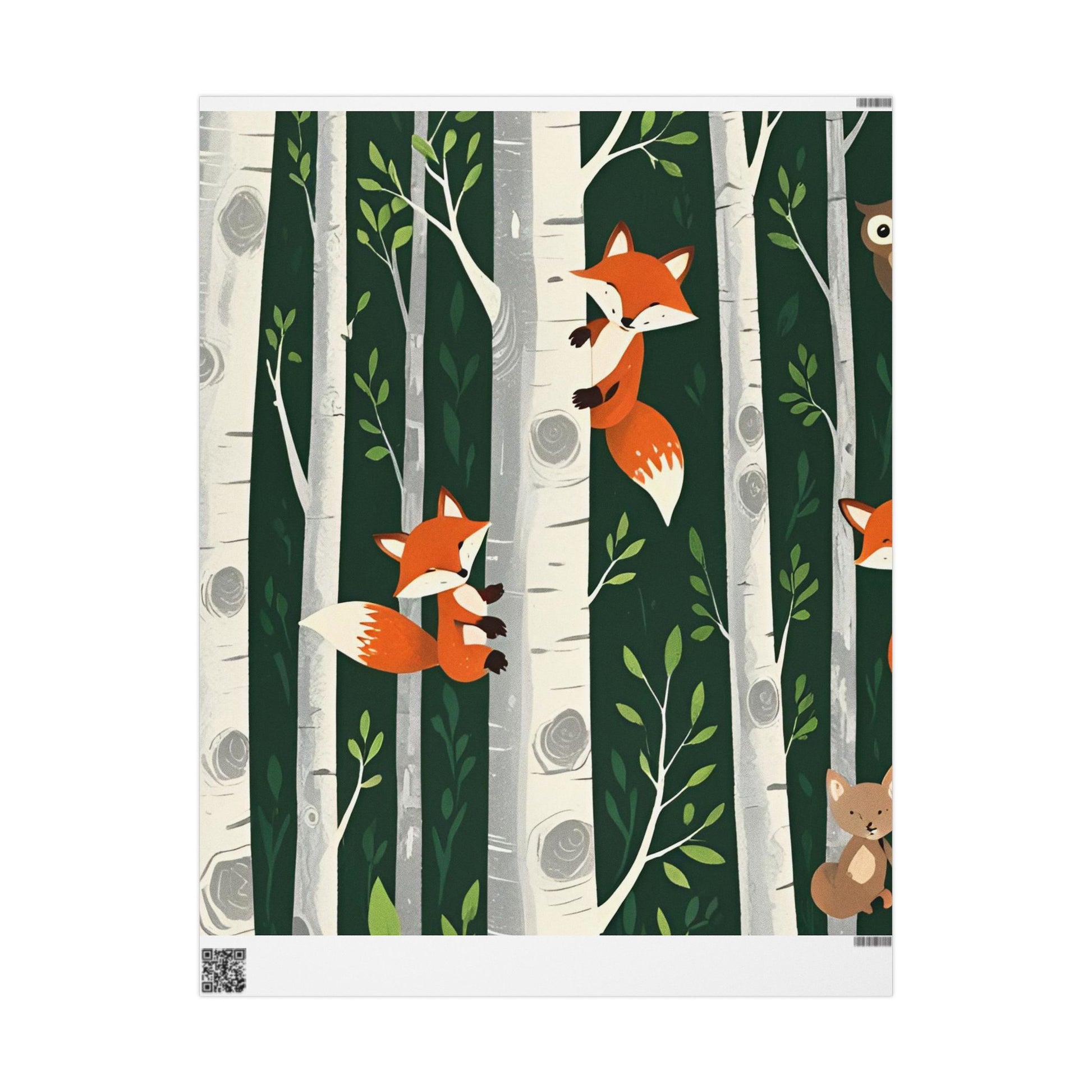 Charlie the Whimsical Fox  and his sister Lila Wrapping Papers - Charlie’s Wintertime Trick