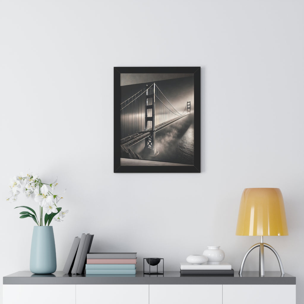 Golden Gate Bridge Black & White Wall Art – VERTICAL - Foggy San Francisco Photo  (1 of 3)
