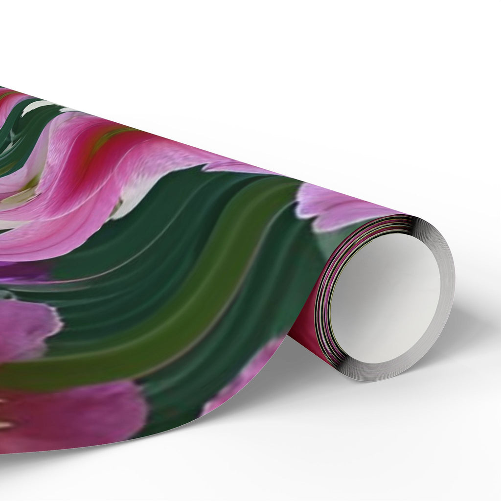 Pink and Cream Amaryllis Wrapping Paper – Elegant Large Floral Gift Wrap