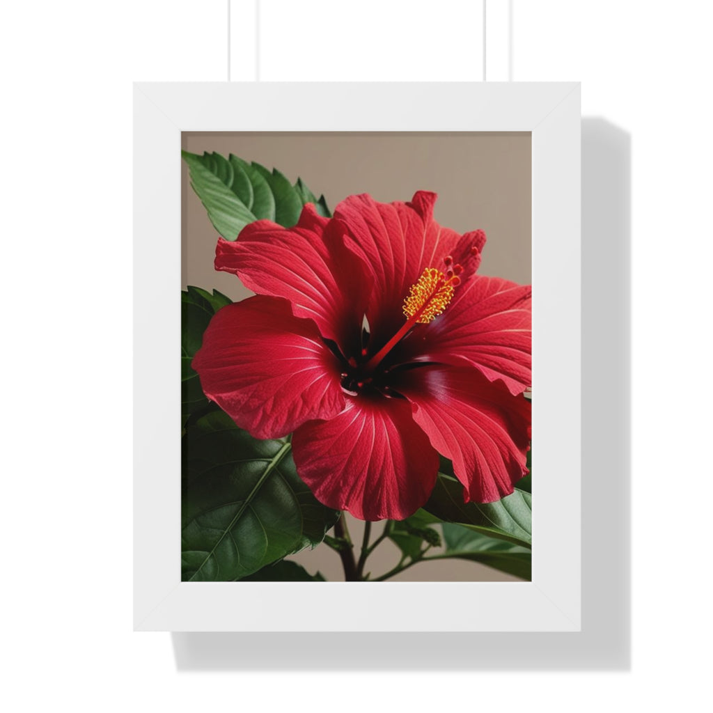 Stunning Hibiscus Flower Framed Vertical Poster | Botanical Wall Art for Home Decor