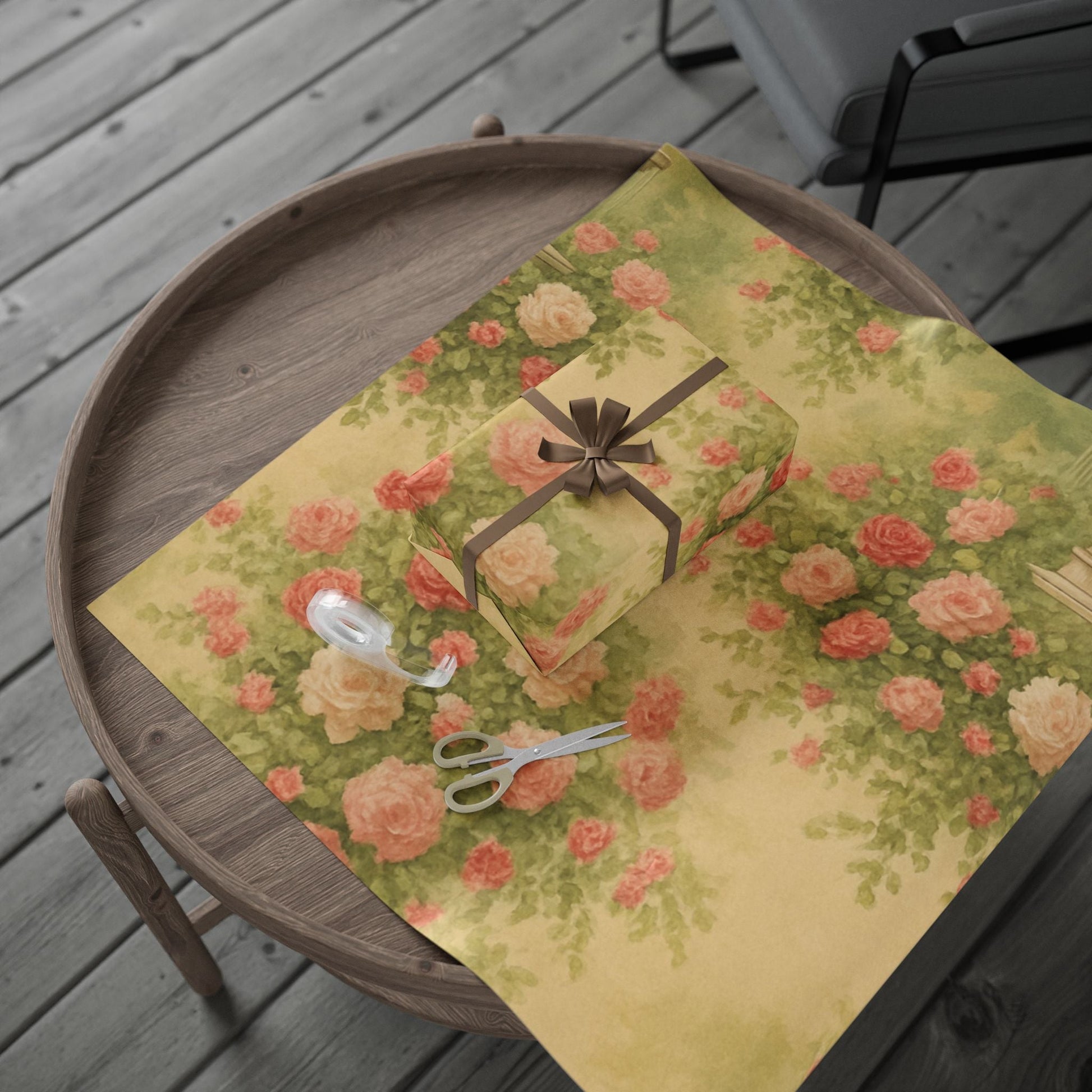 Vintage Floral Wrapping Paper - Elegant Gift Wrap for Weddings & Special Occasions