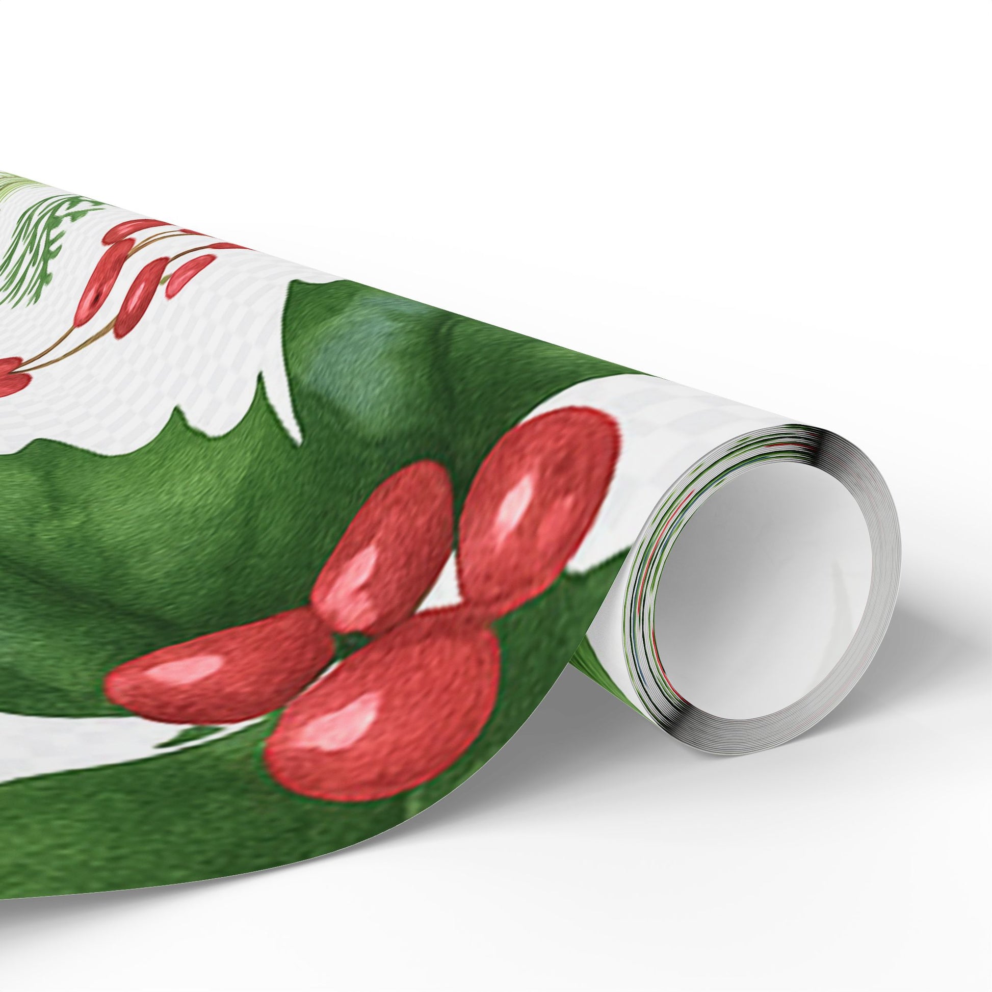 Whispers of Winter Watercolor Holly & Pine Wrapping Paper – Elegant Botanical Christmas Gift Wrap - Ana