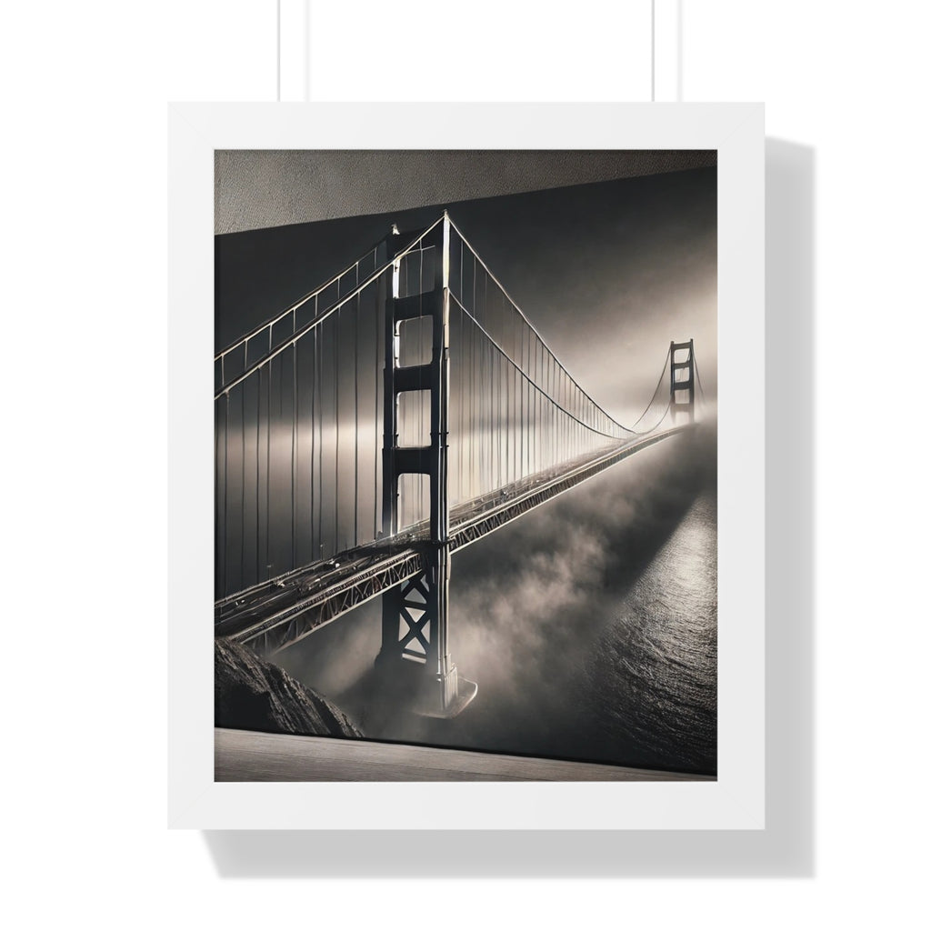 Golden Gate Bridge Black & White Wall Art – VERTICAL - Foggy San Francisco Photo  (1 of 3)